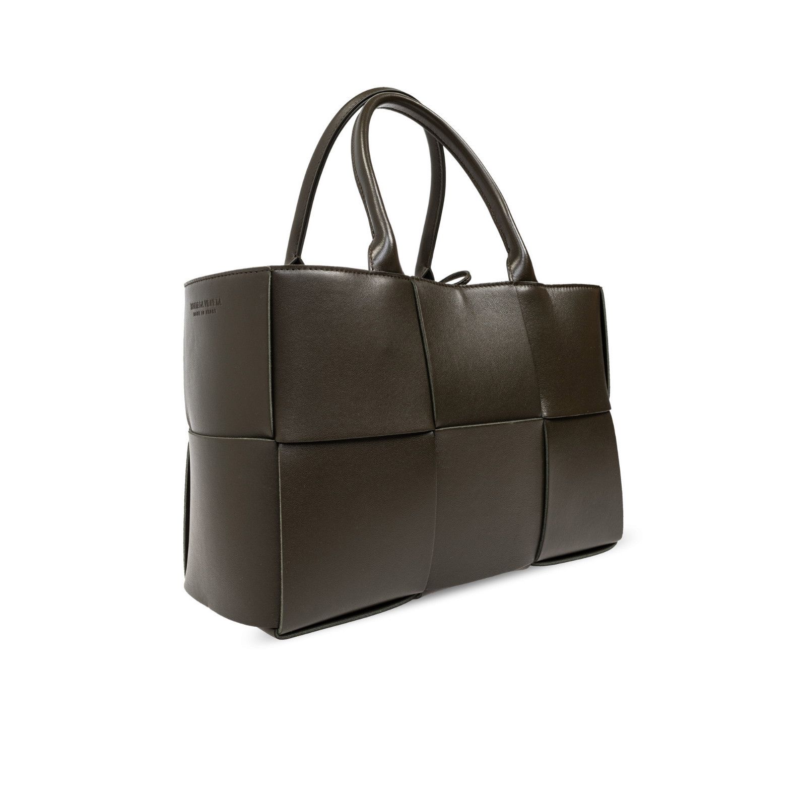BOTTEGA VENETA Arco Small $3700 Kaki Intreccio Tote Bag New