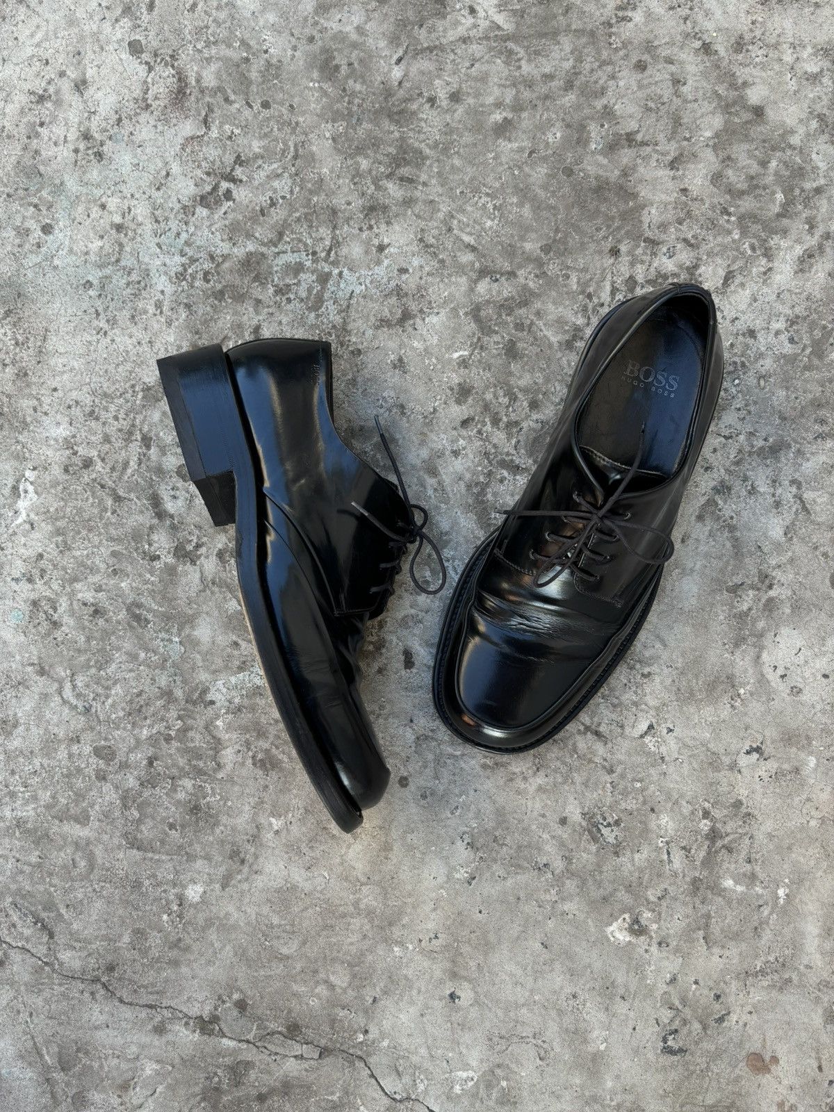 Hugo Boss Vintage 90s Hugo Boss Square Derby Shoes Size US 8.5 / EU 41-42 - 2 Thumbnail