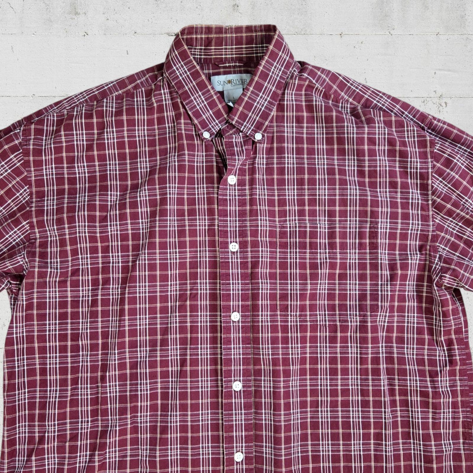 Other Sun River Dark Red Plaid Button Down Shirt Size Large Size US L / EU 52-54 / 3 - 3 Thumbnail