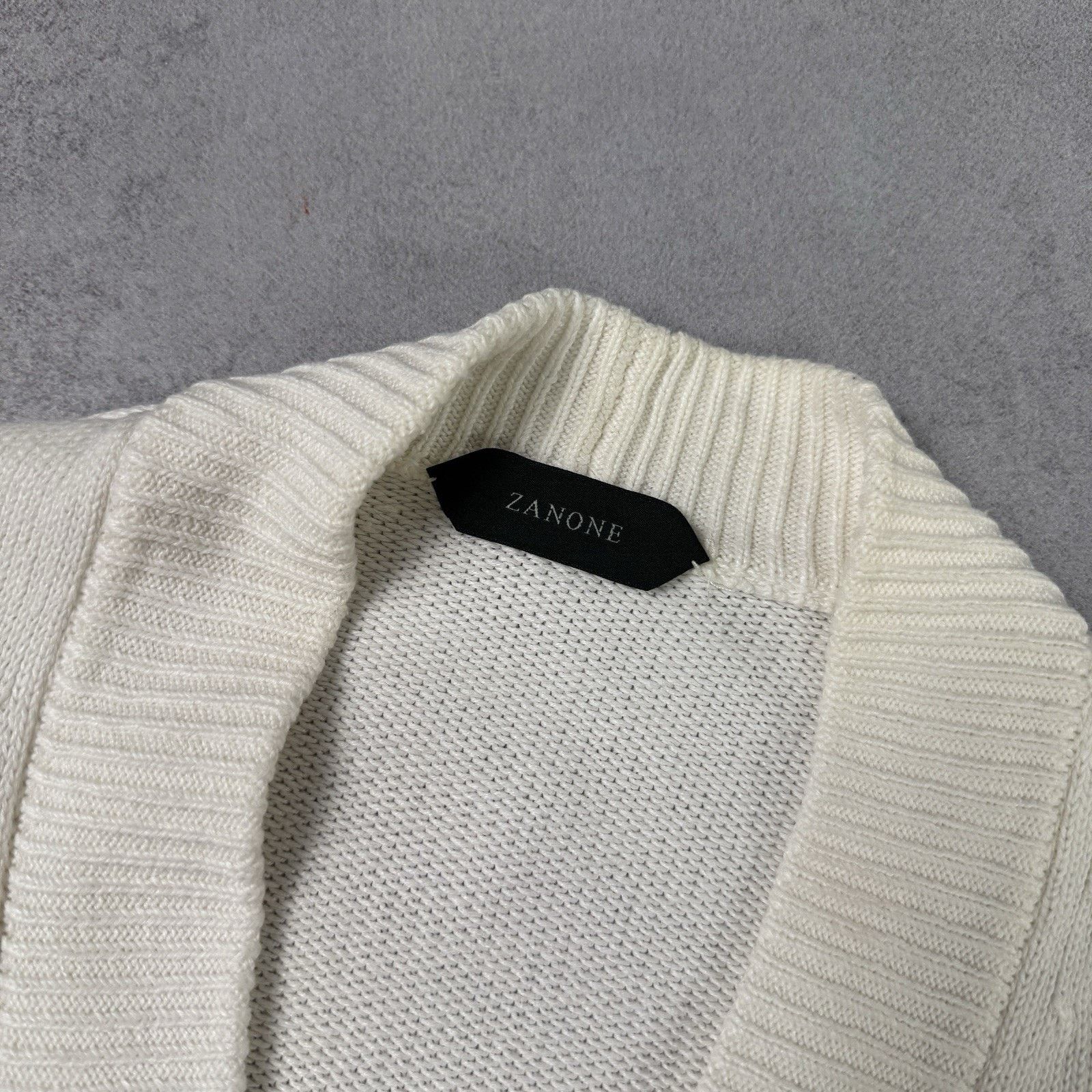 Zanone Zanone Men Linen/Cotton Cardigan Size 50 White Made In Italy Size US M / EU 48-50 / 2 - 2 Thumbnail