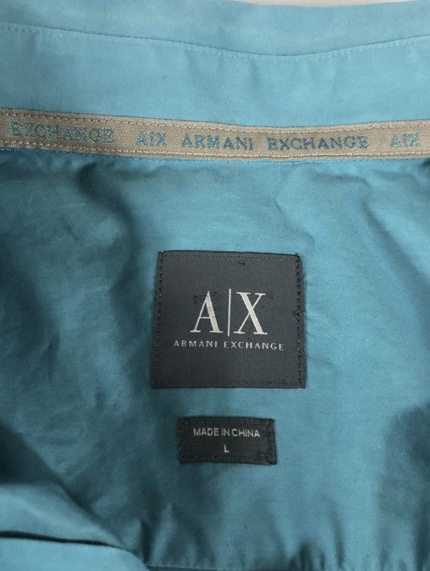 Armani Exchange Armani Exchange Sateen Turquoise Logo Embroidered Shirt L Size US L / EU 52-54 / 3 - 3 Thumbnail