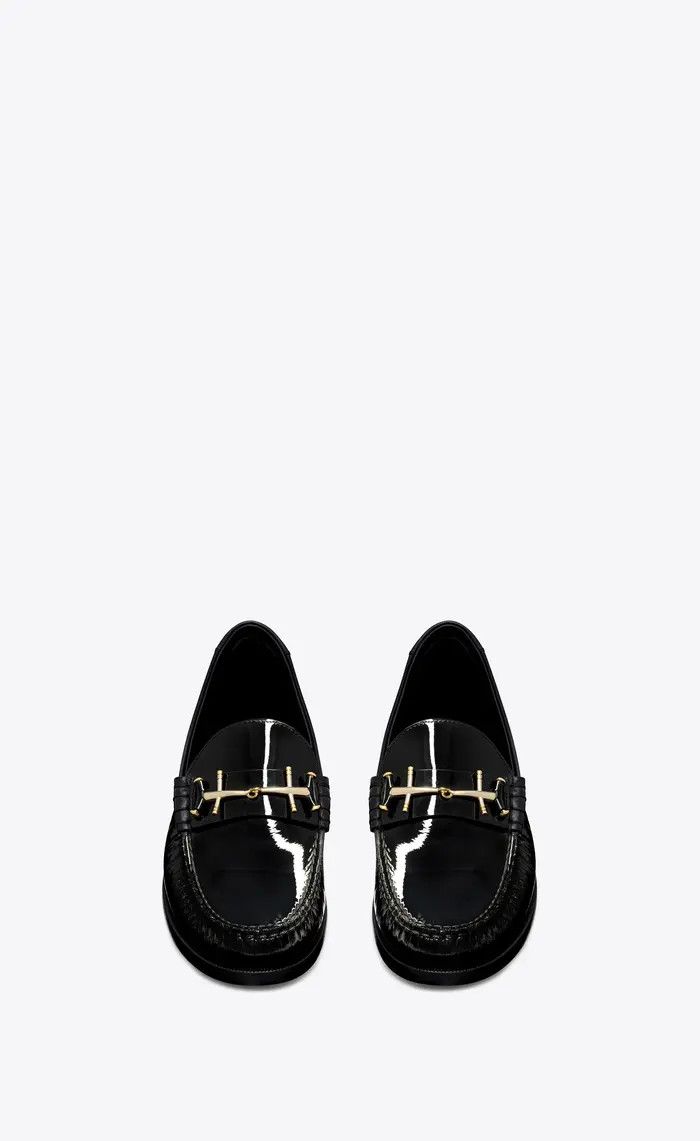 Saint Laurent Paris o1bcso1str0225 Le Loafer Penny Slippers in Black Size US 12 / EU 45 - 2 Thumbnail