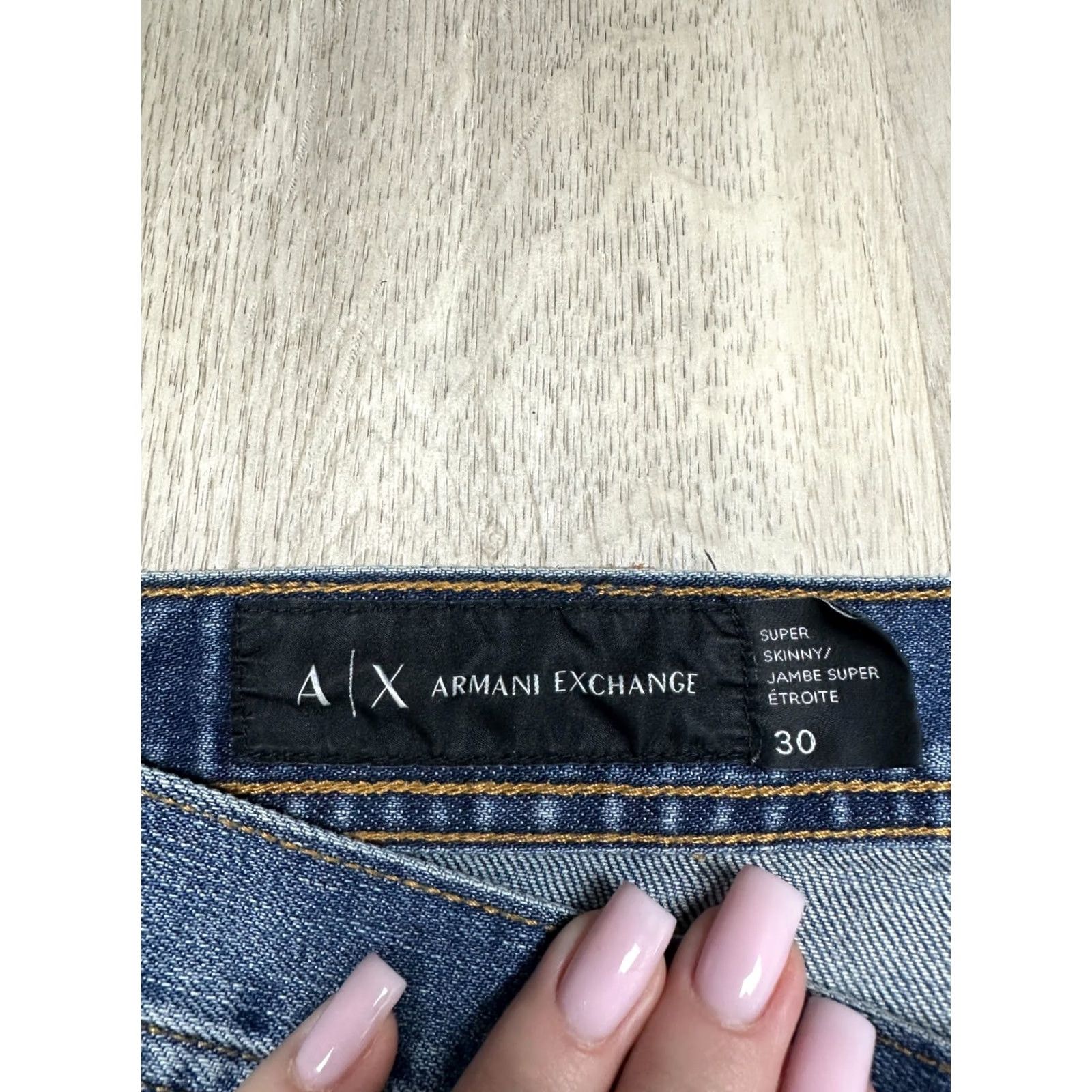 Armani Exchange Armani Exchange Mens Jeans Denim Skinny Slim Fit Size 30 Blue Cotton Denim Inseam 32 Size US 30 / EU 46 - 7 Thumbnail