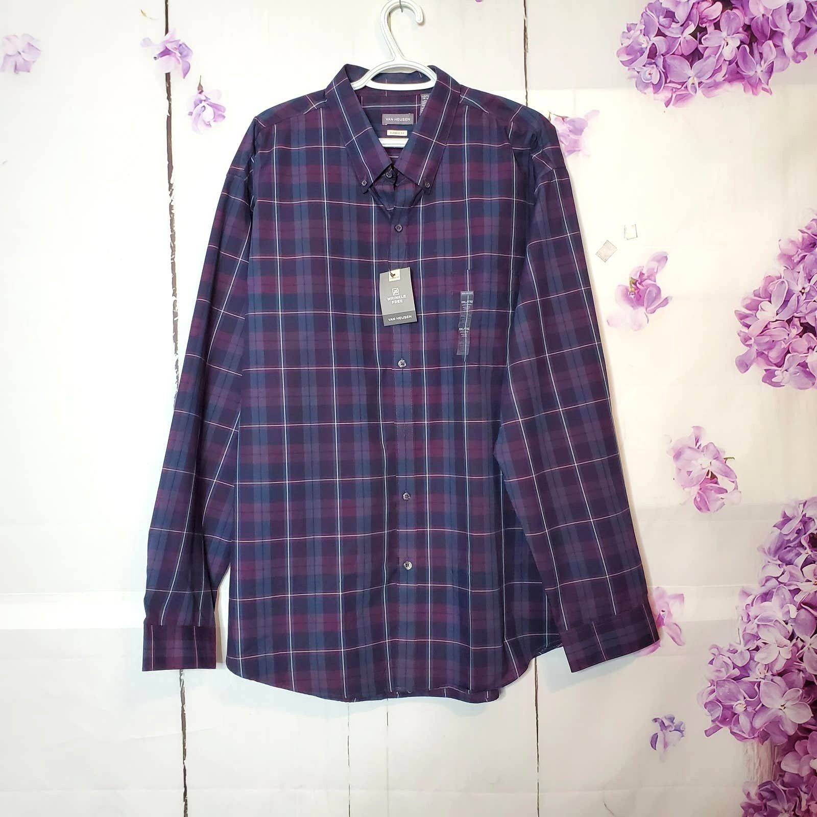 Van Heusen Van Heusen Multicolor Plaid Classic Fit Button Shirt XXL Size US XXL / EU 58 / 5 - 1 Thumbnail