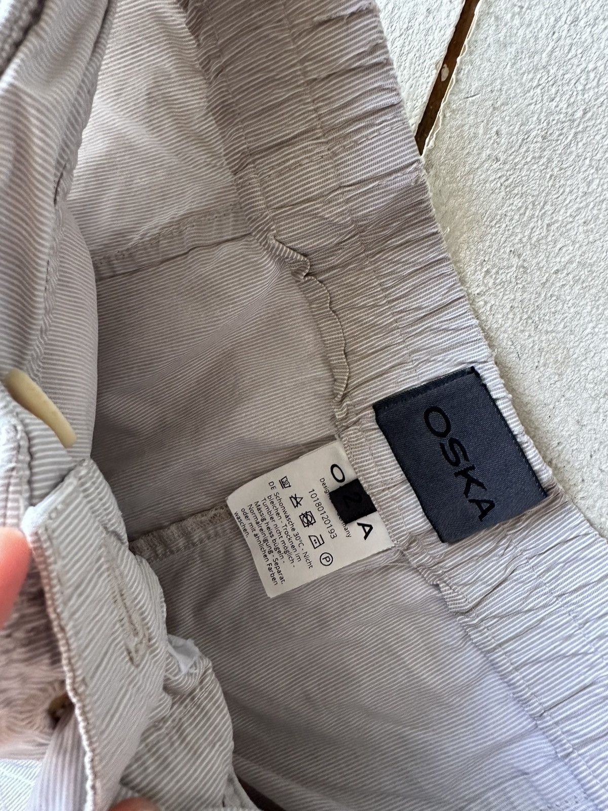 OSKA 🚨OSKA ULTRA BAGGY WOMEN PANTS RARE BEIGE STRIPED Size 26" / US 2 / IT 38 - 3 Thumbnail