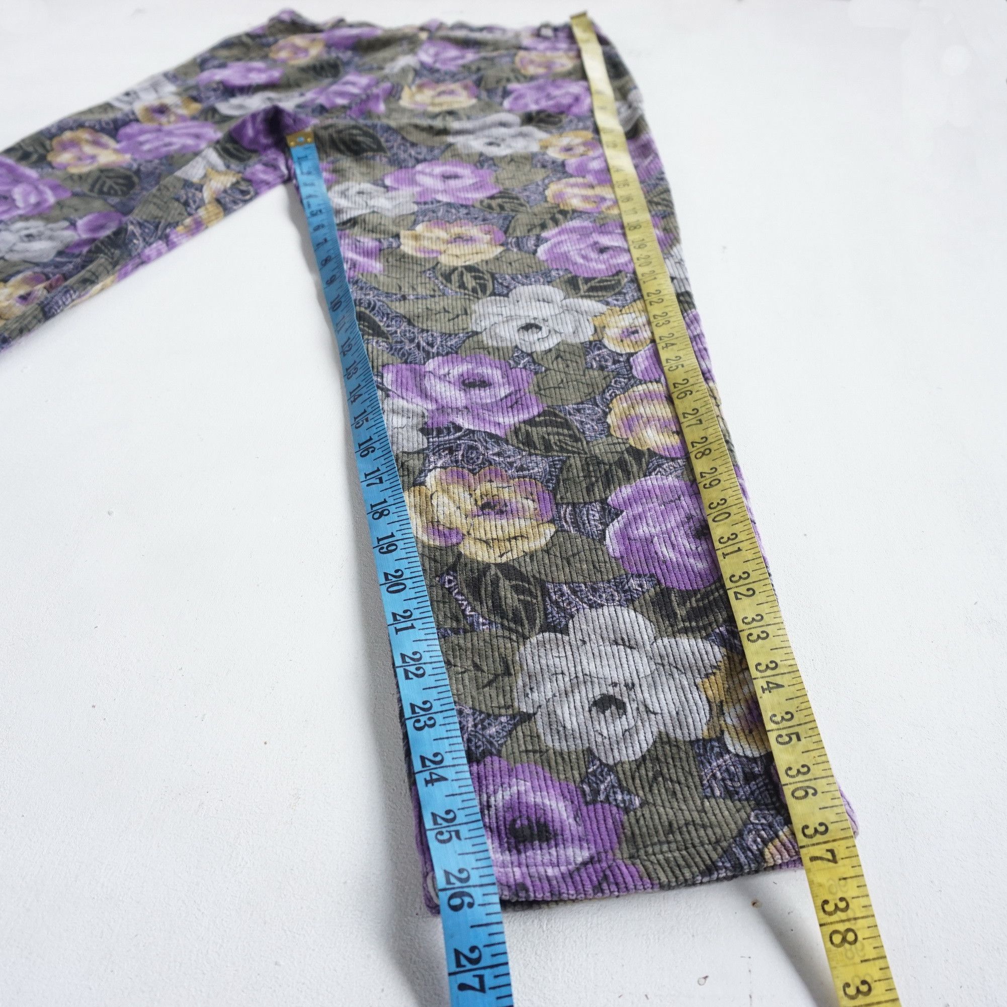 Japanese Brand JUSTY RAYRA Full Printed Floral Corduroy Size 26" / US 2 / IT 38 - 13 Thumbnail