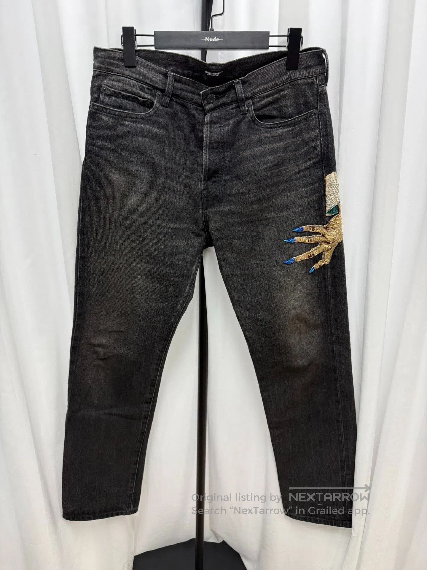 Comme des Garcons Homme Plus UNDERCOVER Beaded Black Denim Pants. Size US 28 / EU 44 - 1 Thumbnail