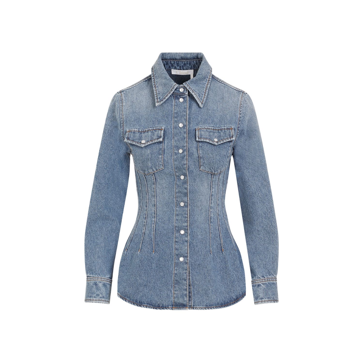 Chloe Chloe Denim Shirt Size XS / US 0-2 / IT 36-38 - 1 Thumbnail
