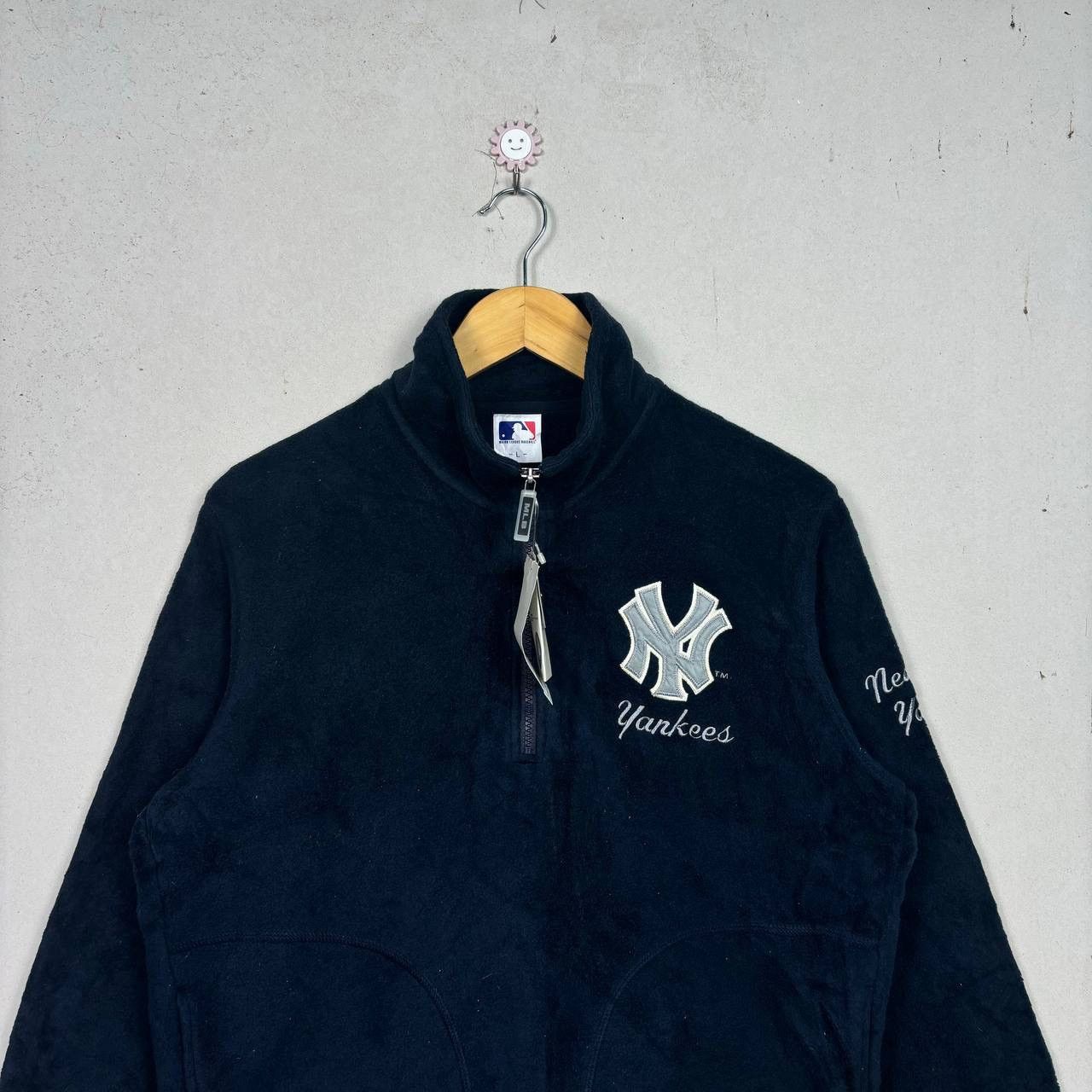 New York Yankees Vintage New York Yankees MLB 1/4 Zip Fleece Navy Blue Jacket Size US L / EU 52-54 / 3 - 3 Thumbnail
