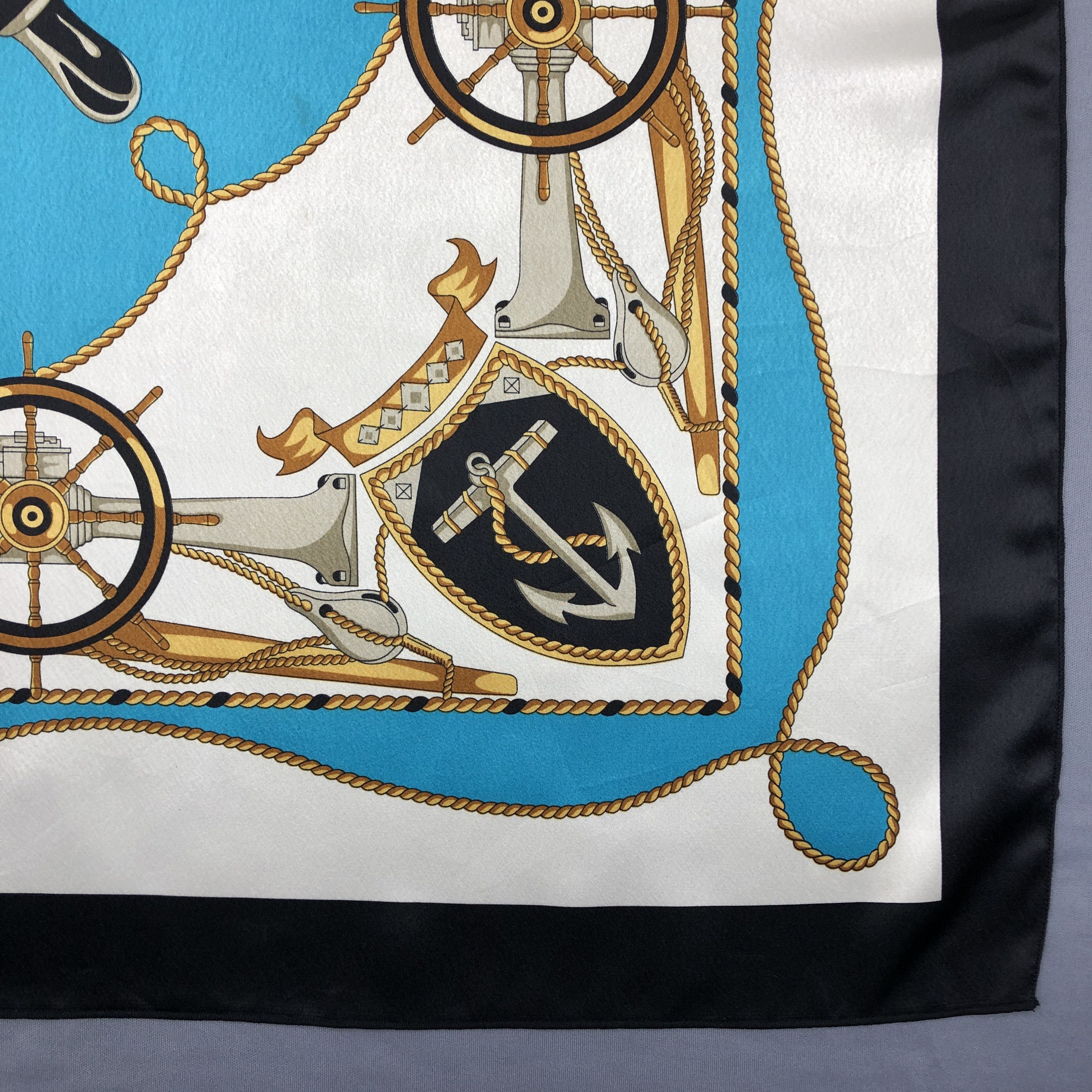 Japanese Brand Vintage Nautical SILK Scarf Twill Stole Wraps Scarves Size ONE SIZE - 6 Thumbnail