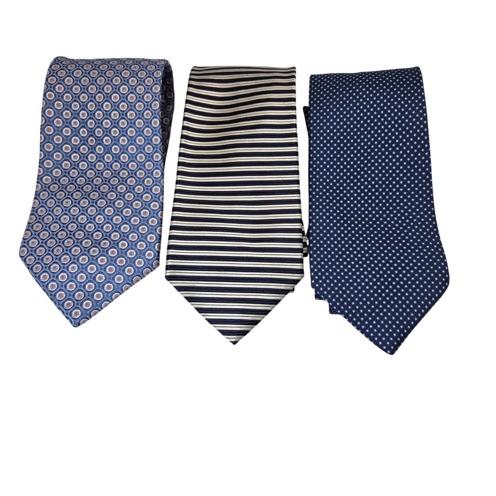 Tommy Hilfiger Tommy Hilfiger 100% Silk Ties Lot of 3 USA 3.75” Blue Size ONE SIZE - 2 Thumbnail