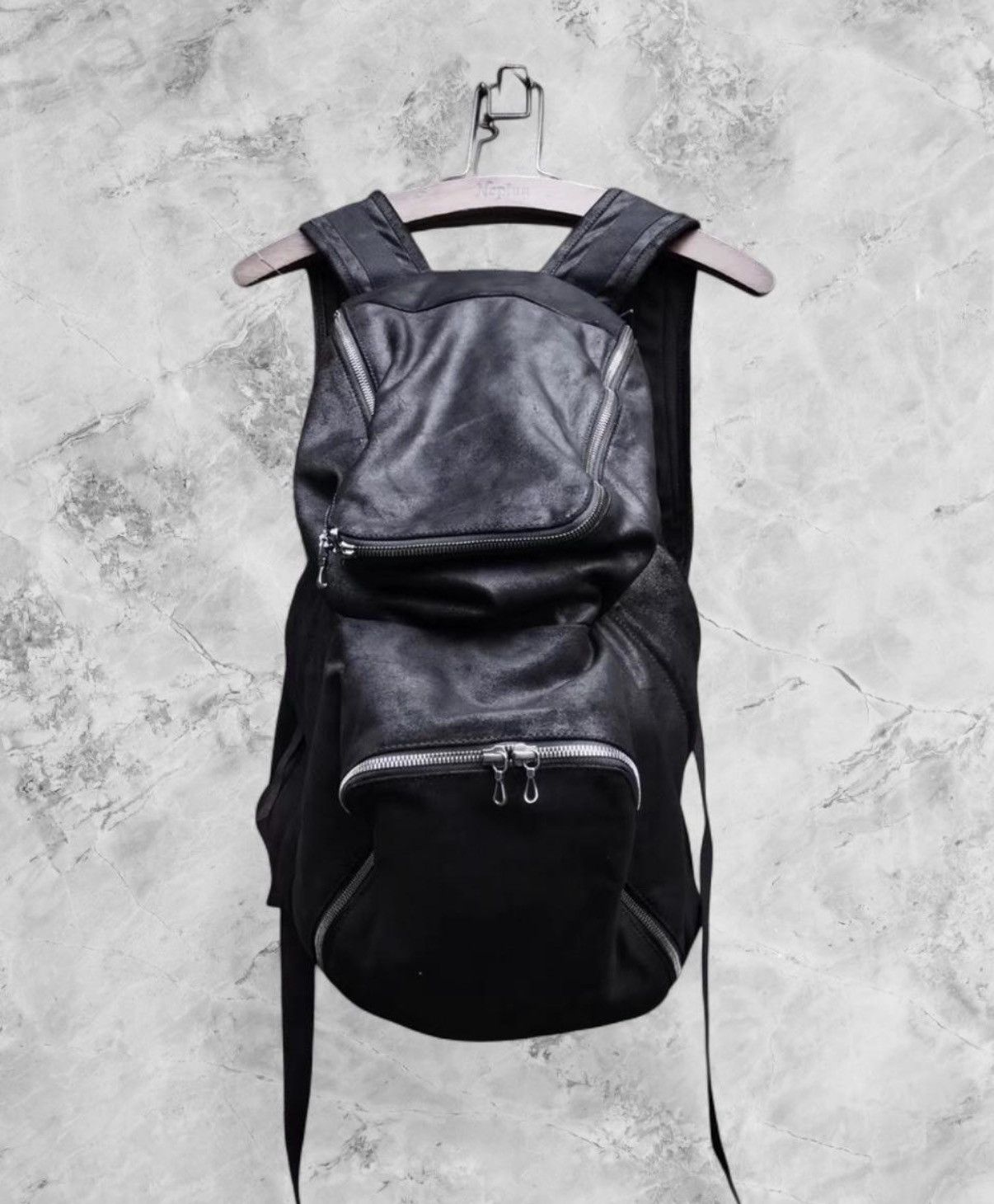Julius JULIUS 7 ma black goat leather backpack sling body bag