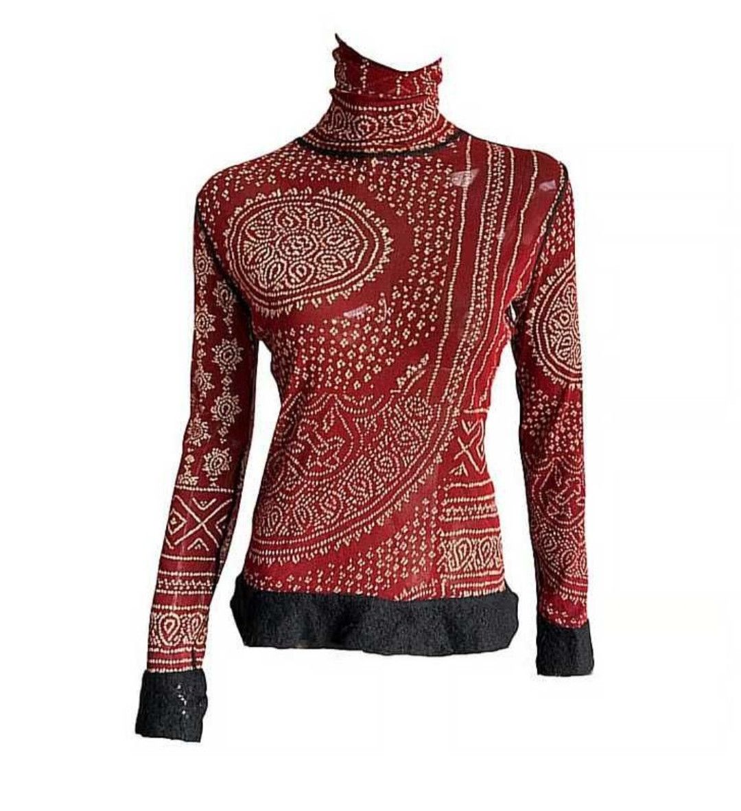 Jean Paul Gaultier × Vintage Vintage JPG Tattoo mohair l/s shirt Size M / US 6-8 / IT 42-44 - 7 Thumbnail