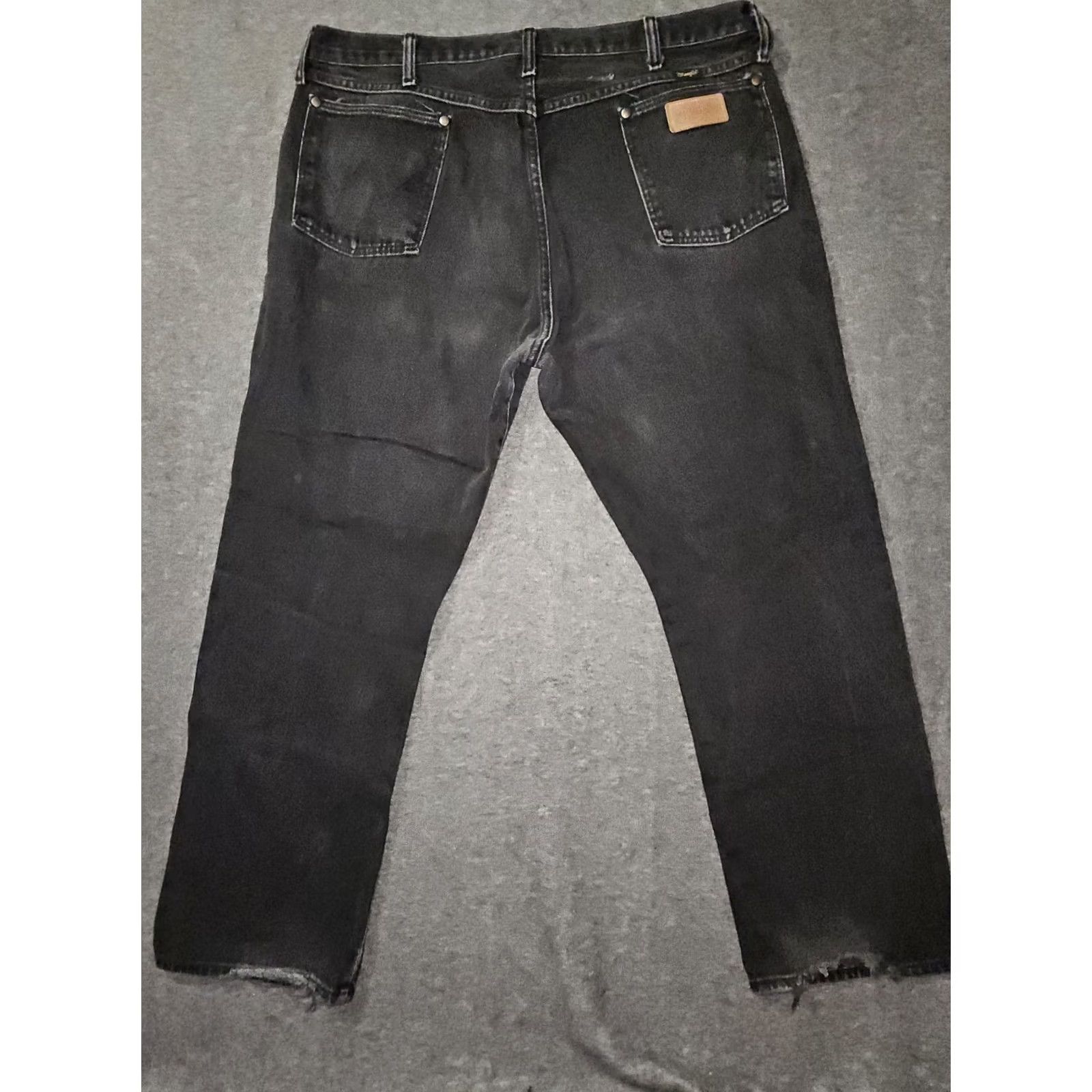 Wrangler VINTAGE Wrangler Jeans Straight Men's 40x29 Black High Rise Distressed 90s USA Logo Buttons Zipper Denim Belt Loops Pocket Size US 40 / EU 56 - 7 Thumbnail