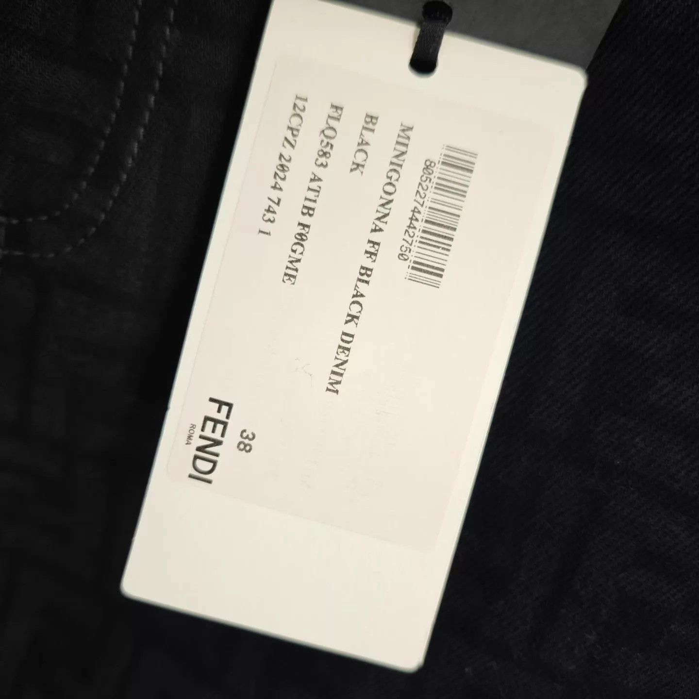 Fendi Fendi Black All-Over Logo Denim Skirt Size 38 Size 26" / US 2 / IT 38 - 6 Thumbnail