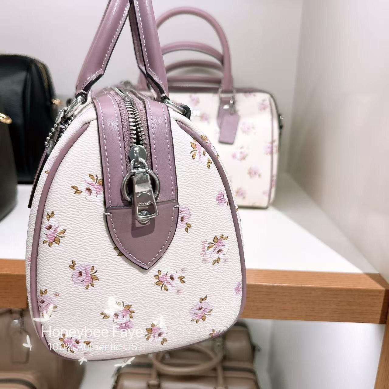 Coach NWT Coach Rowan Satchel Bag With Floral Print CAL58 Size ONE SIZE - 4 Thumbnail