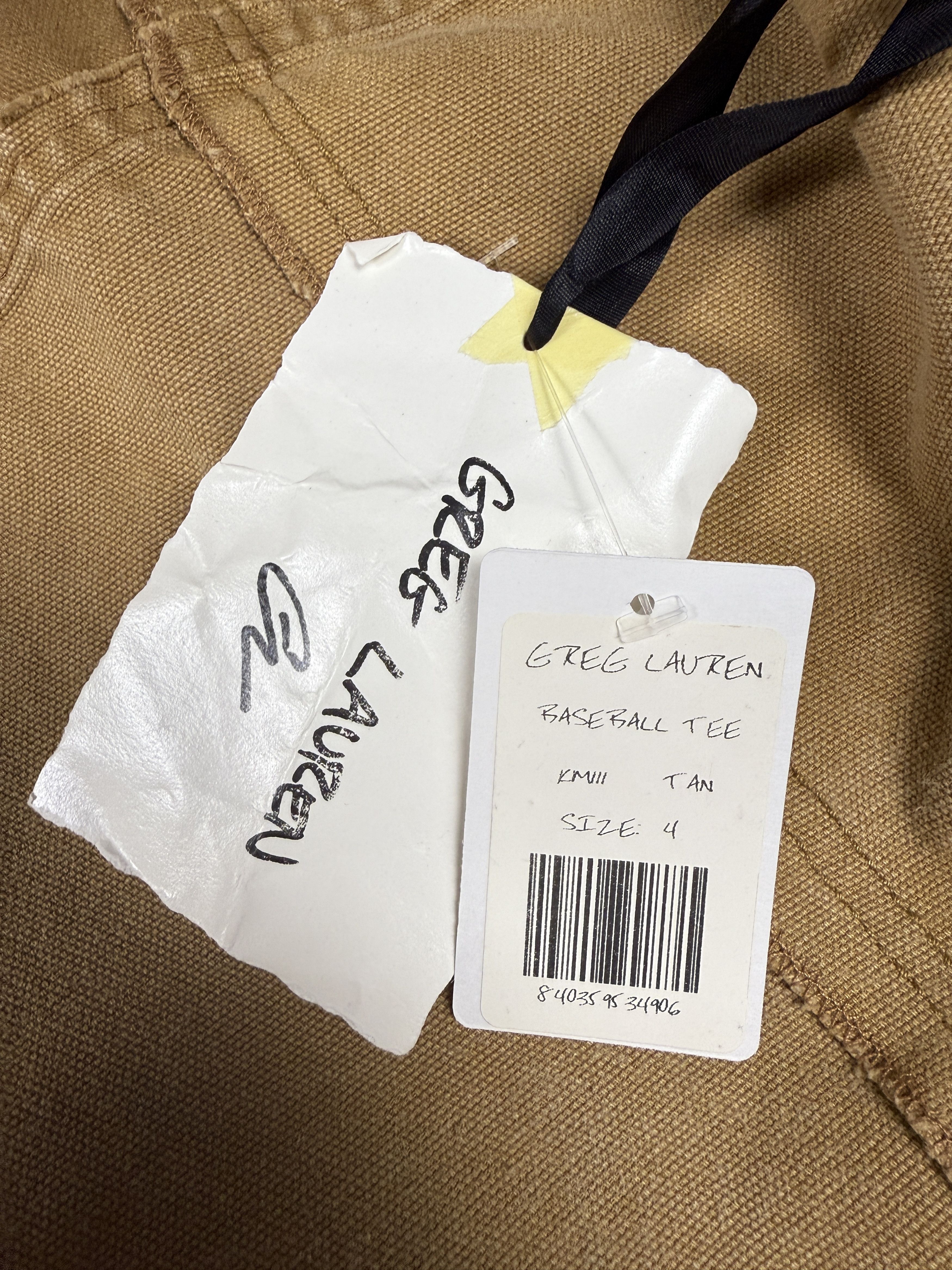 Greg Lauren $1250 Greg Lauren Tan Baseball Shirt Size US XL / EU 56 / 4 - 11 Thumbnail