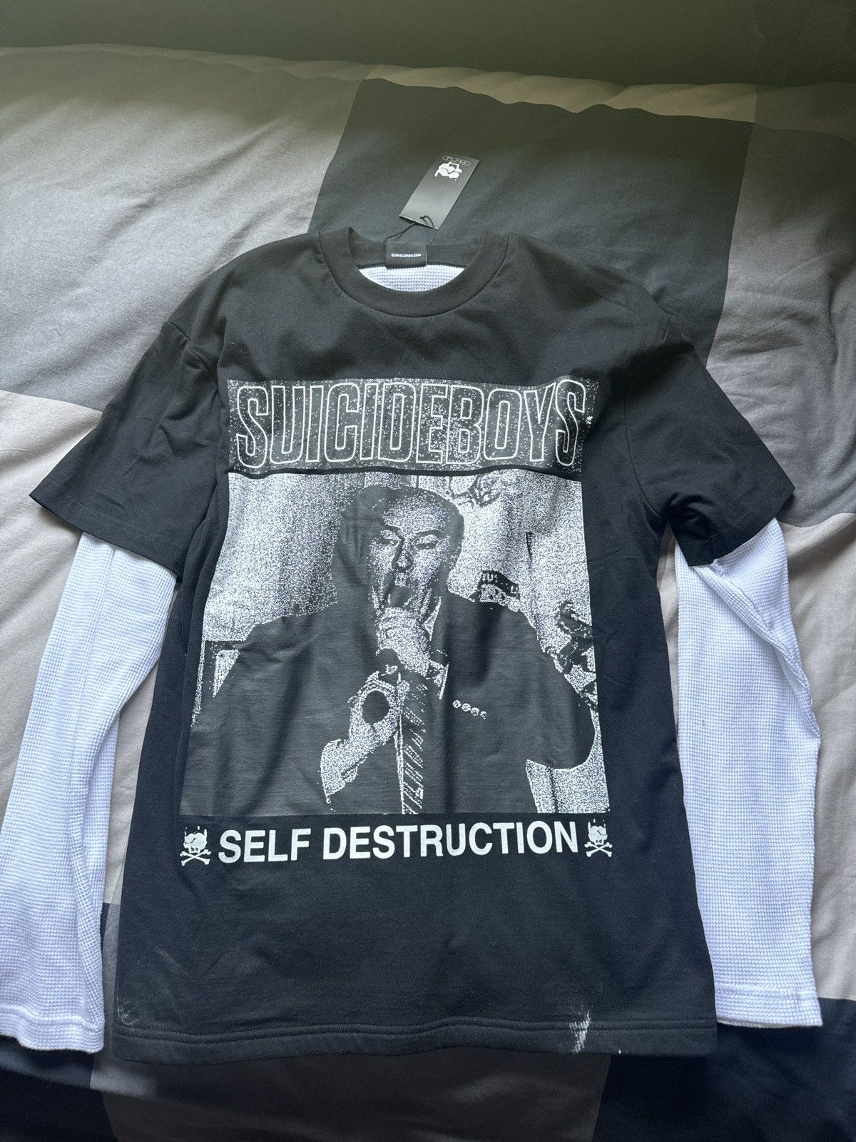 image of G59 Records G59 Self Destruction Long Sleeve in Black, Men's (Size Medium)