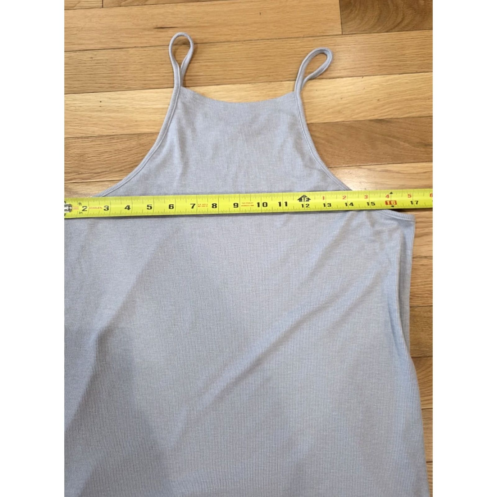Victoria's Secret Victoria’s Secret Sleepwear Ribbed Tank Top XL Spaghetti Strap Camisole Crew Neck Sleeveless Tie Breathable Stretch Gray Women Regular Shirt Size XL / US 12-14 / IT 48-50 - 3 Thumbnail