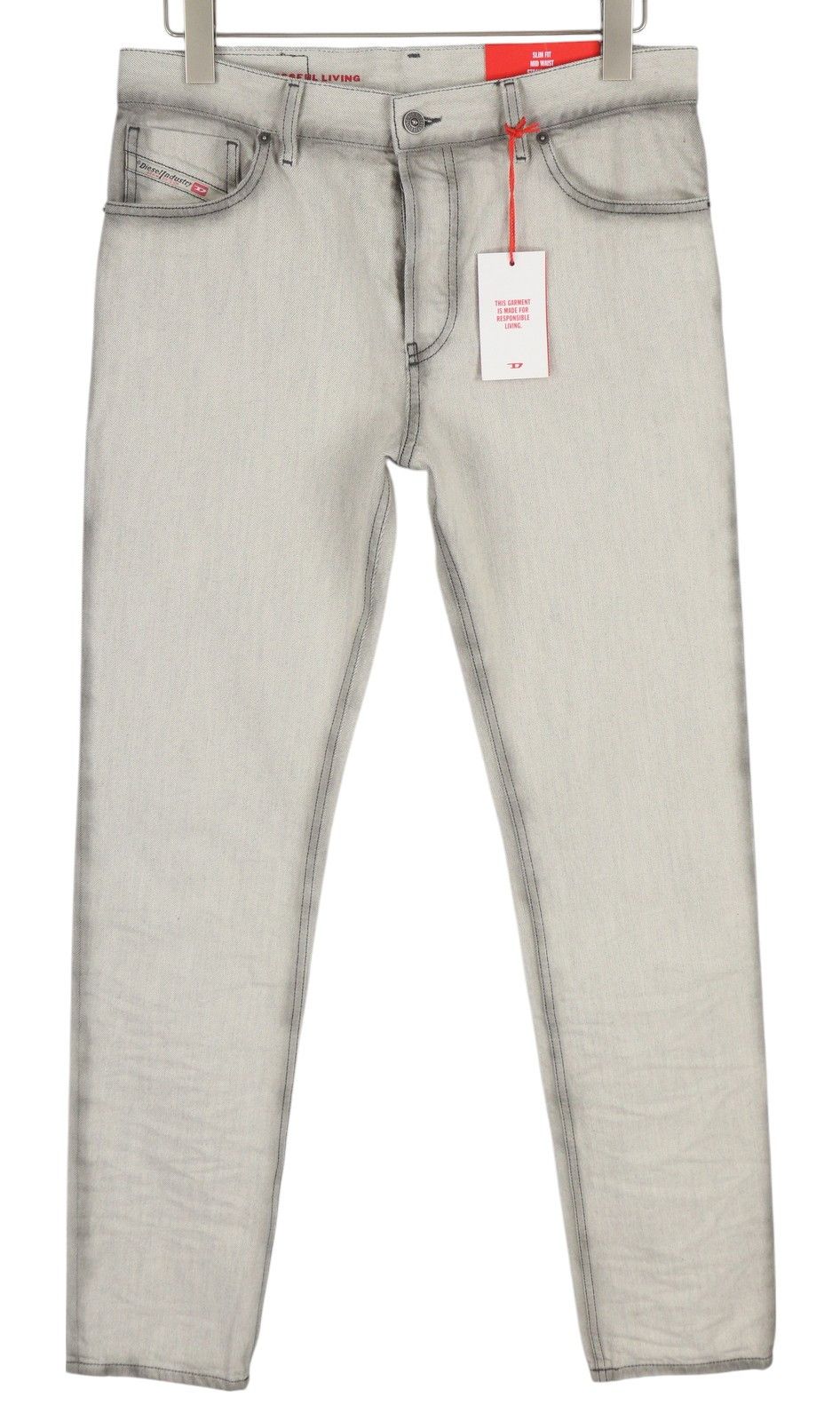 Diesel 1995 09C86 W31/L32 Grey Faded Slim Straight Leg 85411 Size US 31 - 1 Thumbnail