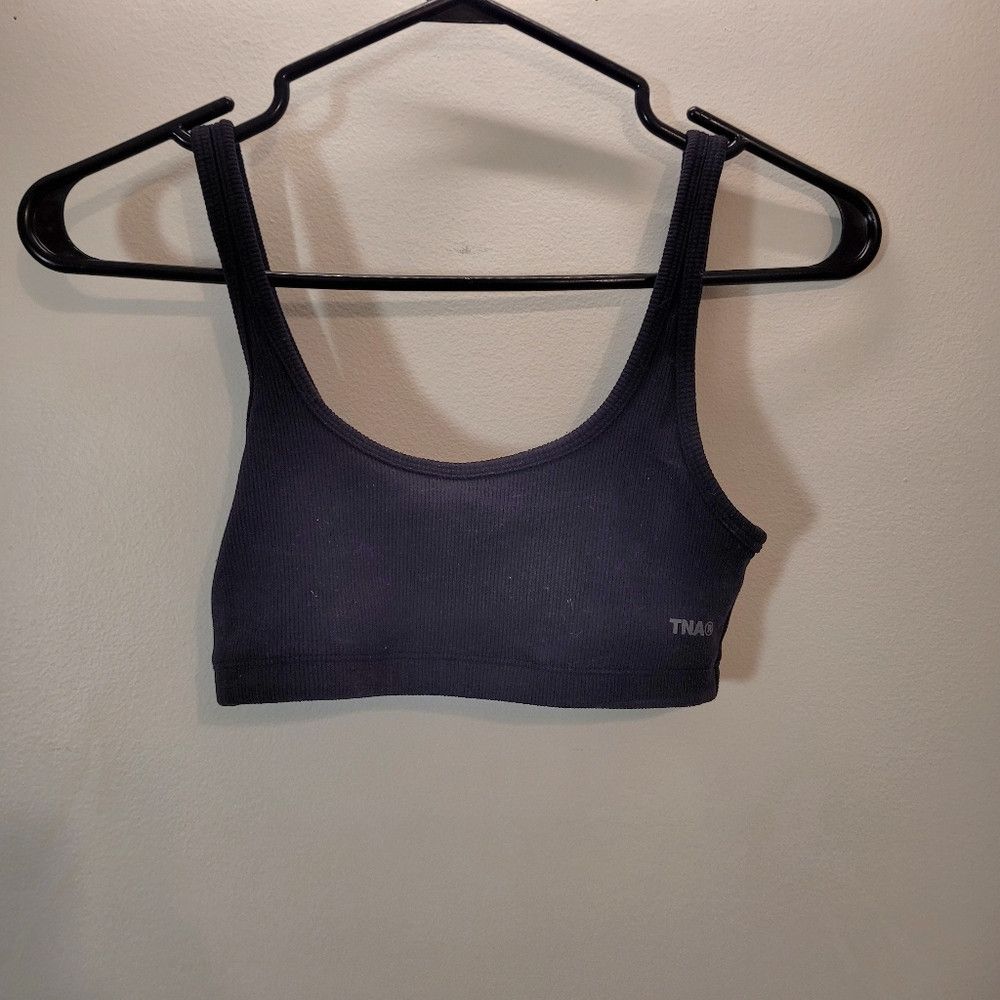 TNA TNA Aritzia XS Black Ribbed Tank Bralette Sports Bra Active Size XS / US 0-2 / IT 36-38 - 1 Thumbnail