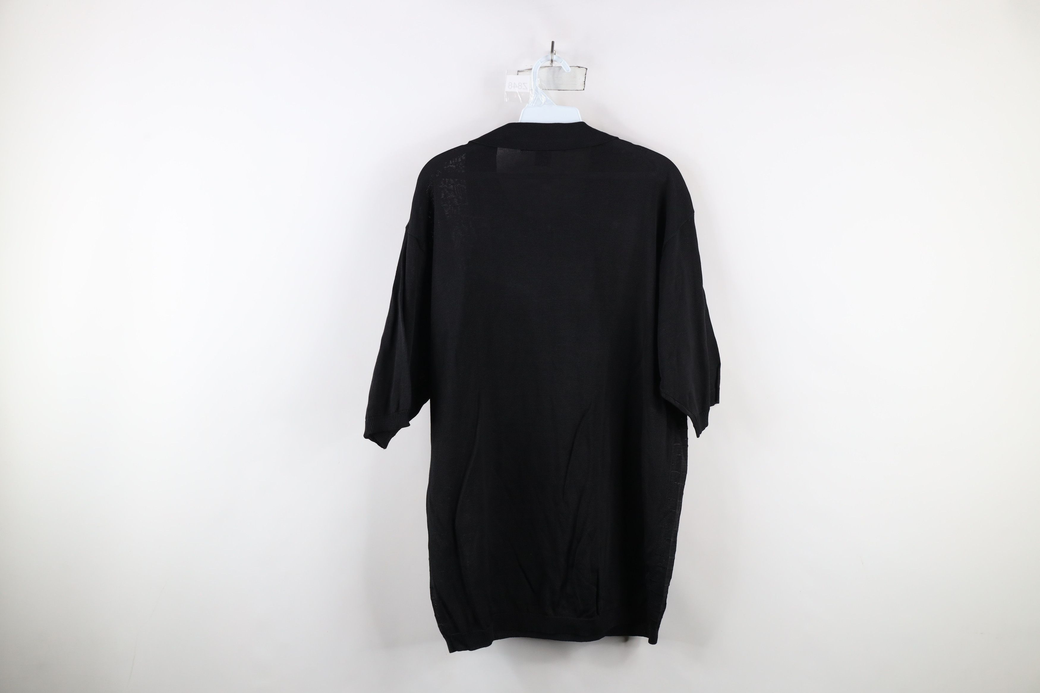 Vintage Deadstock Vintage 90s Streetwear Knit Collared Polo Black Size US XXL / EU 58 / 5 - 9 Thumbnail