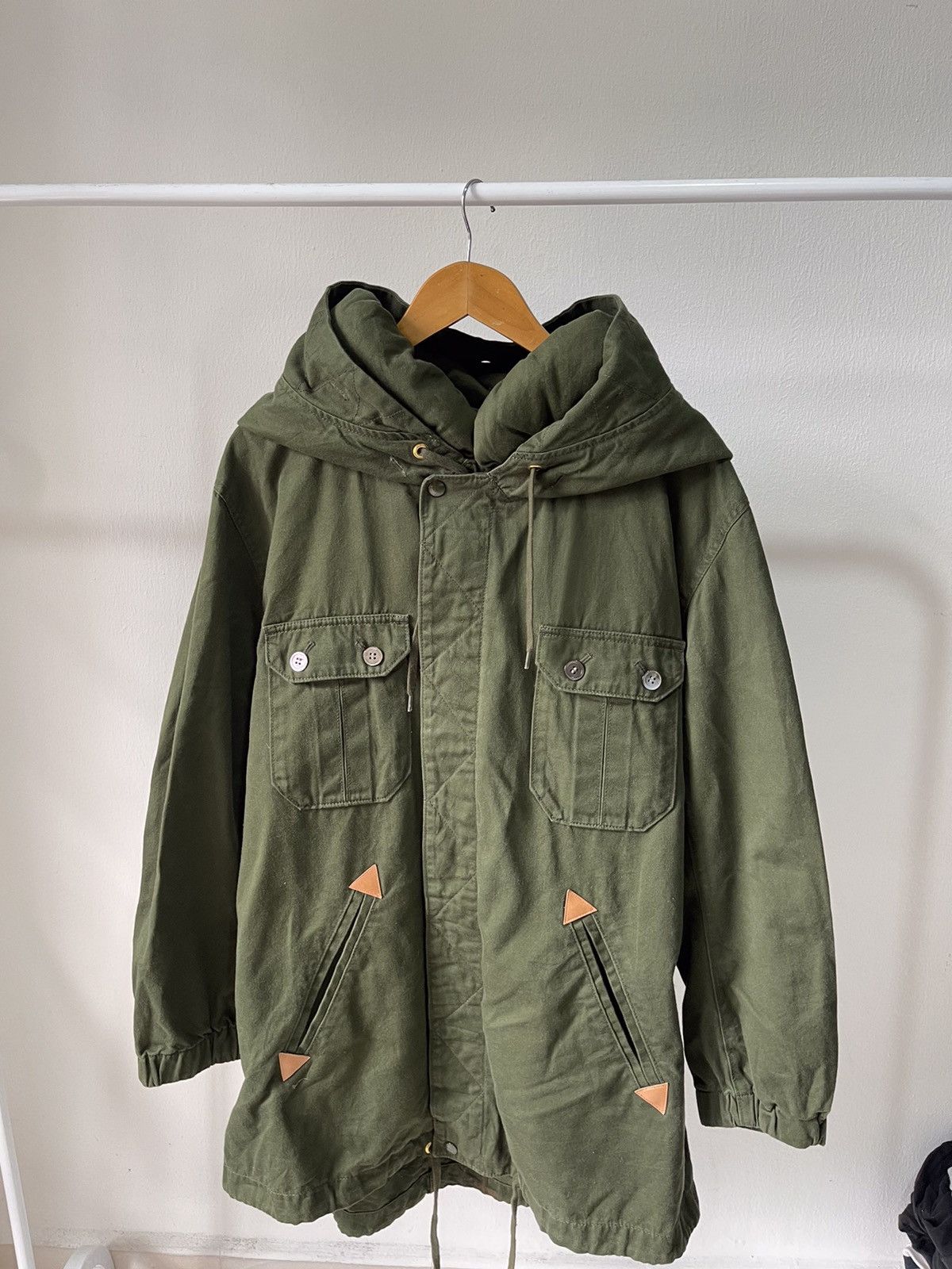 Issey Miyake × mercibeaucoup 2000s Mercibeaucoup Neck Pillow Army Green Parka Size US L / EU 52-54 / 3 - 1 Thumbnail