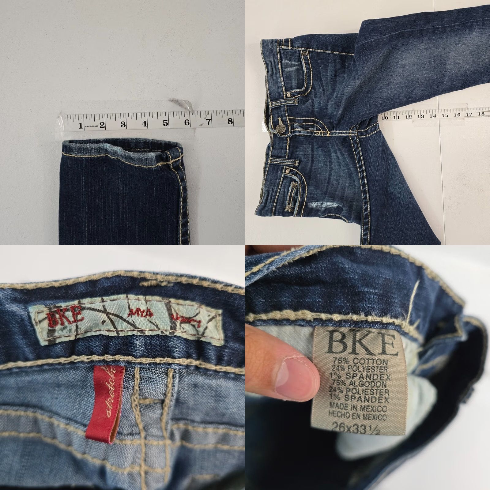 Vintage VINTAGE Buckle BKE Jeans Skinny 5-Pocket Denim Blue 26 Regular Womens Girls 6049 Size 26" / US 2 / IT 38 - 8 Thumbnail