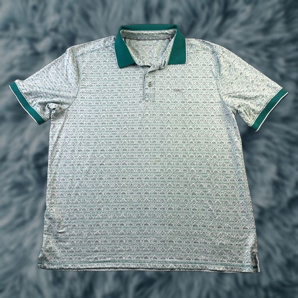 Tommy Bahama Tommy Bahama Polo Shirt Mens Large Green Island Zone Performance All Over Print Shirt Polo, Green, Island Zone, Golf, Tennis Mens Size US L / EU 52-54 / 3 - 1 Thumbnail