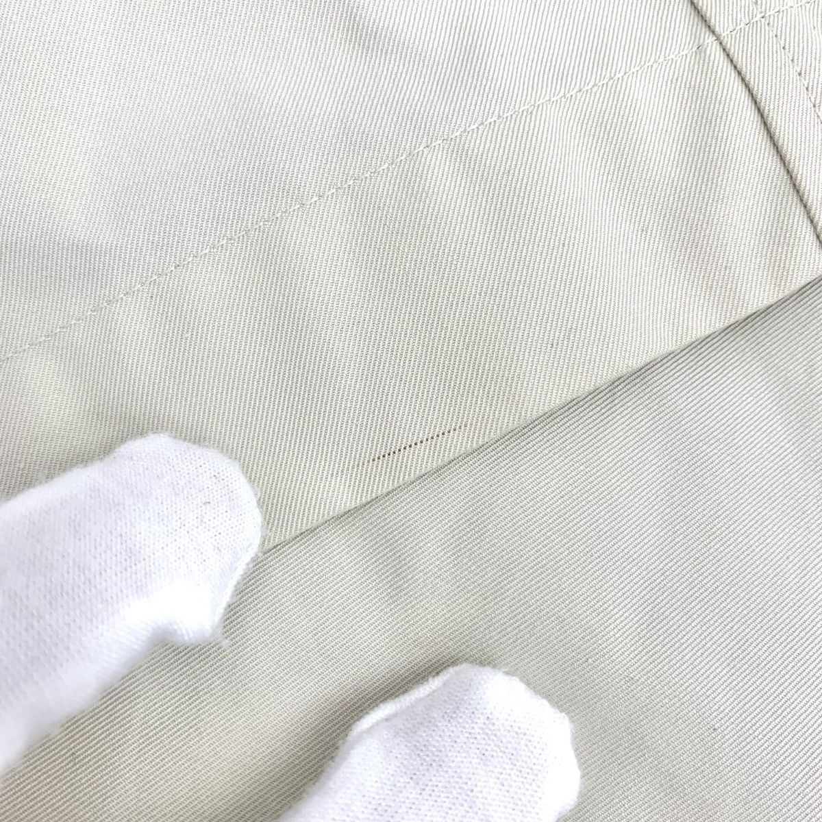 Burberry Burberry White Cotton Double Breasted Belted Trench Coat Size S / US 4 / IT 40 - 6 Thumbnail