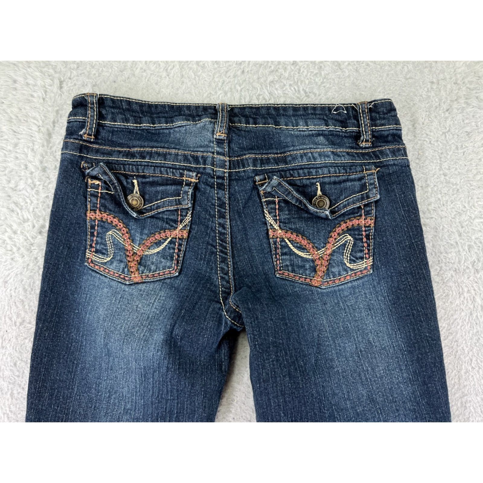 Vintage Rue Jeans Womens 5 Blue Denim Bootcut Embroidered Western Dark Wash- Streetwear Style Shirt? Size 27" / US 4 / IT 40 - 3 Thumbnail