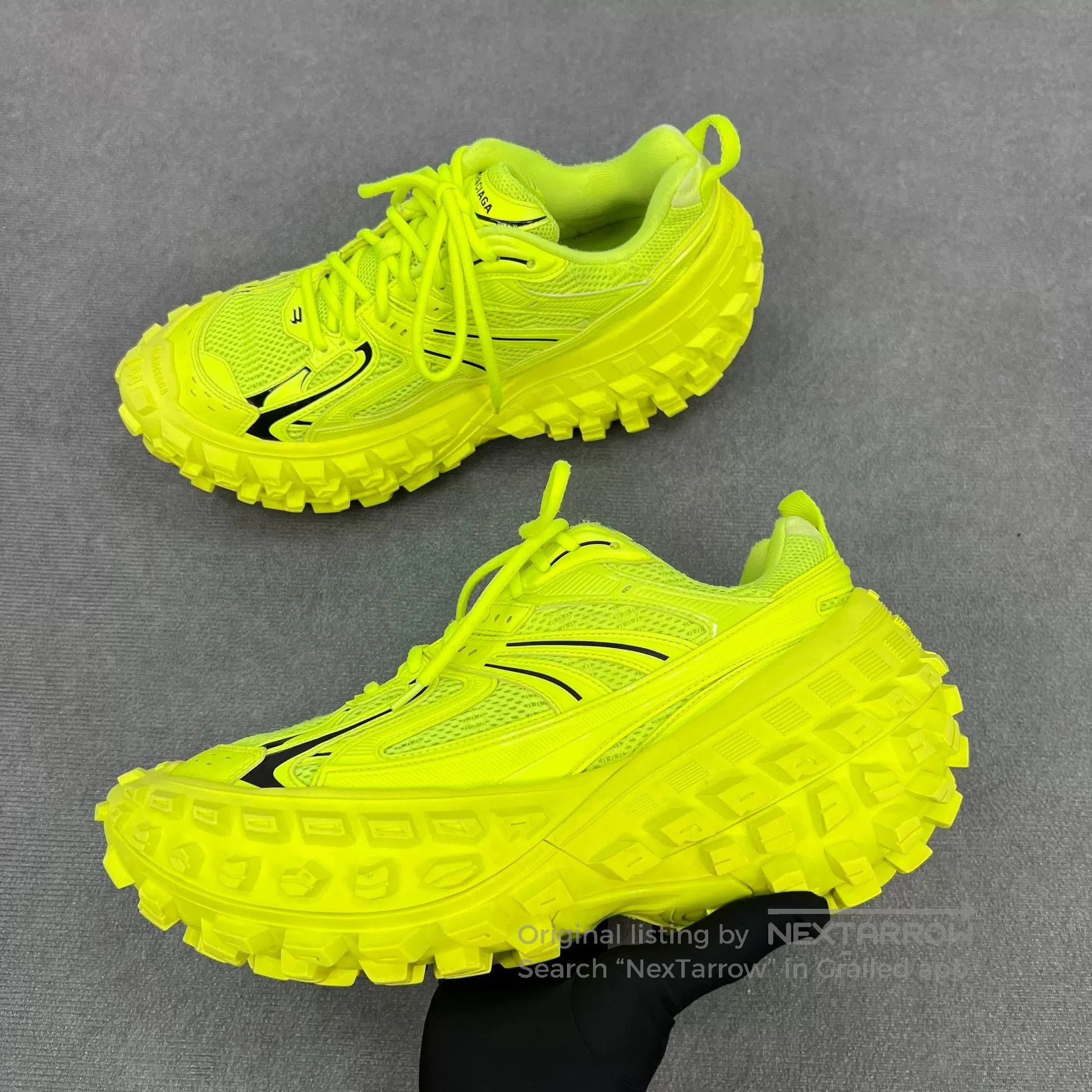 Balenciaga Balenciaga Defender Fluorescent Green Sneakers. Size US 10 / EU 43 - 2 Thumbnail