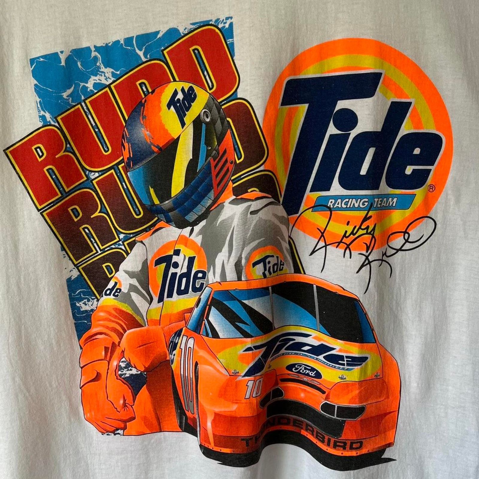 Hanes Vintage 90s Ricky Rudd Tide NASCAR T-Shirt | Size XL Size US XL / EU 56 / 4 - 2 Thumbnail