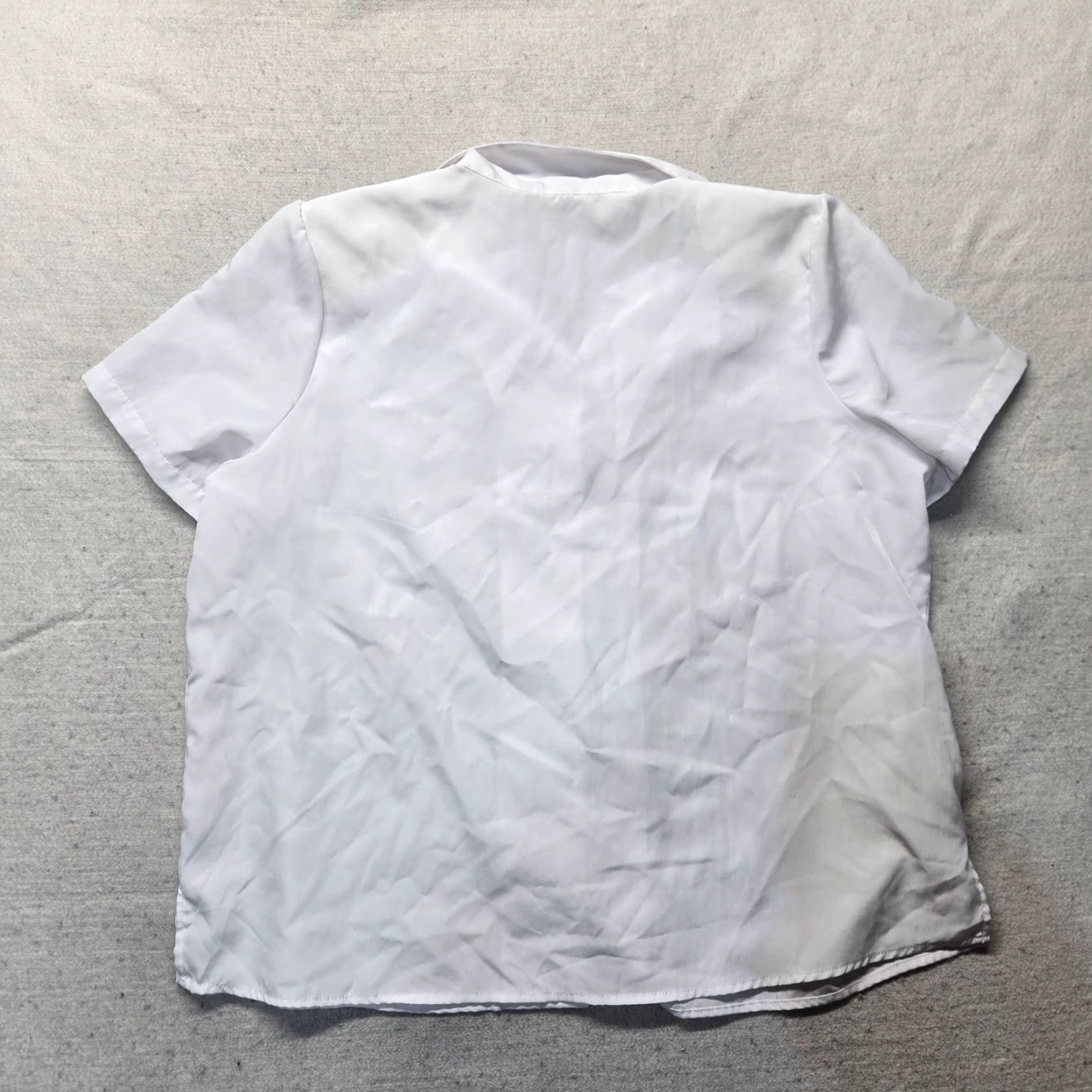 Vintage Roaman's Solid White Button-Up Short Sleeve Shirt 18W Womens Shoulder Pads Adult Plus Size 18W White Shirt Size XXL / US 16-18 / IT 52-54 - 6 Thumbnail