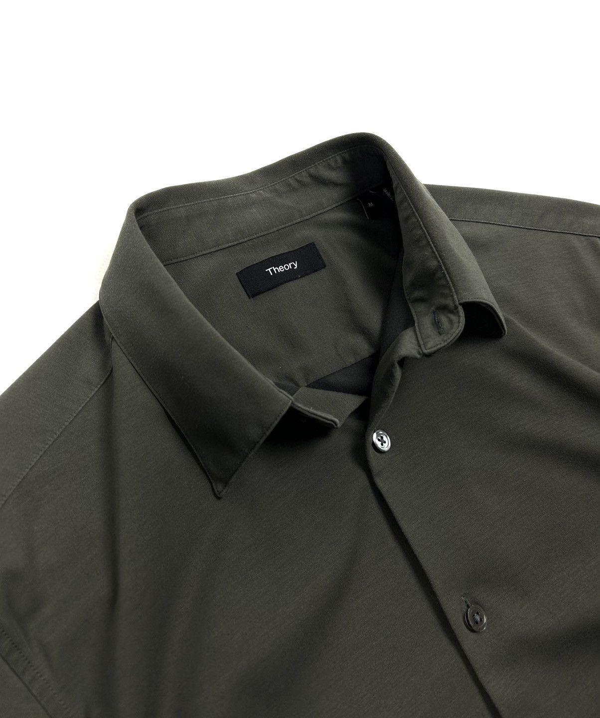 Theory Theory Short Sleeve Button-Up Shirt Green Japanese Style M Size US M / EU 48-50 / 2 - 10 Thumbnail