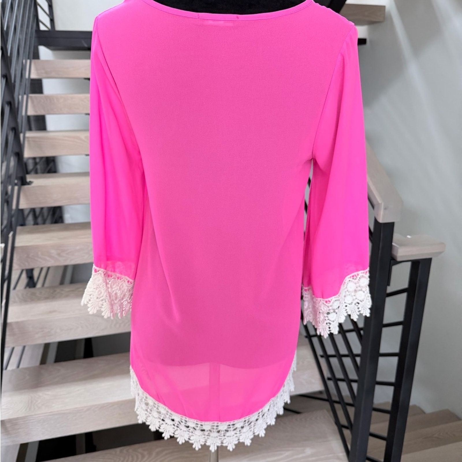 Other Pink Cover with Lace Trim on the hem and bell sleeves XS Size ONE SIZE - 4 Thumbnail
