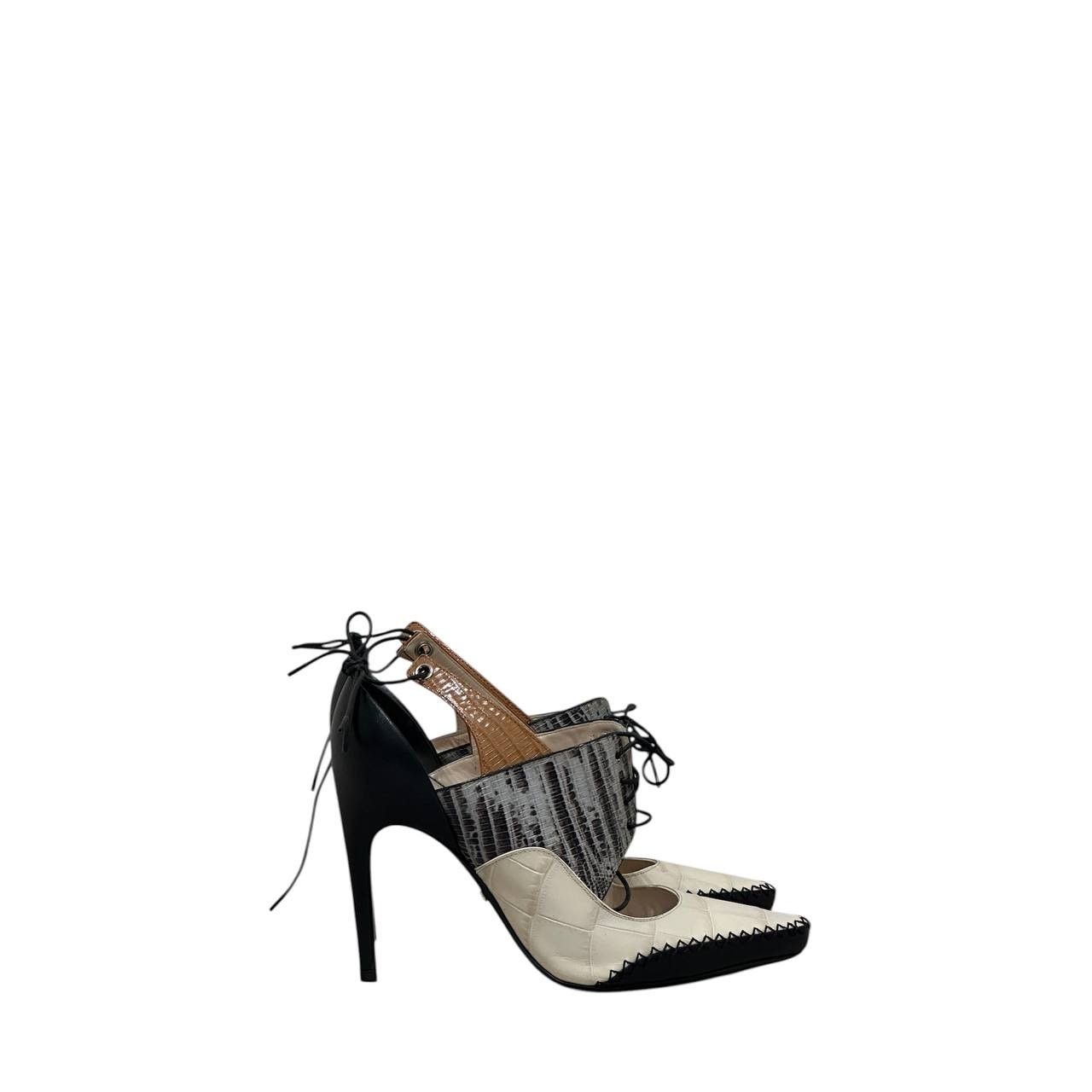Dior Dior Nomade FW16 Crocodile-Embossed Leather Heels 38 Size US 7 / IT 37 - 6 Thumbnail