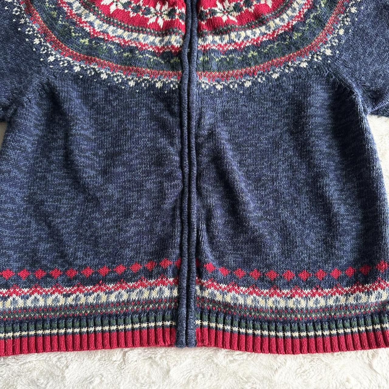 Other Vintage Fair Isle Cardigan Sweater Womens Medium Blue Zip Size M / US 6-8 / IT 42-44 - 4 Thumbnail
