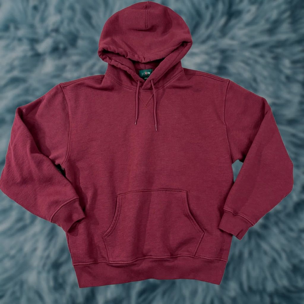 J.Crew J.CREW Mens Hoodie Maroon Burgundy Fleece Pullover Large Size US L / EU 52-54 / 3 - 1 Thumbnail