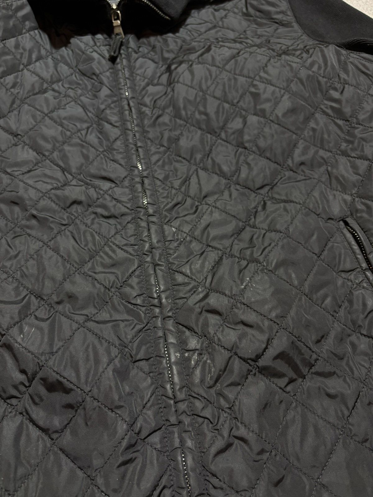Prada Prada Nylon Jacket Quilted Knit Switching Wool 52 Black Size US XL / EU 56 / 4 - 7 Thumbnail