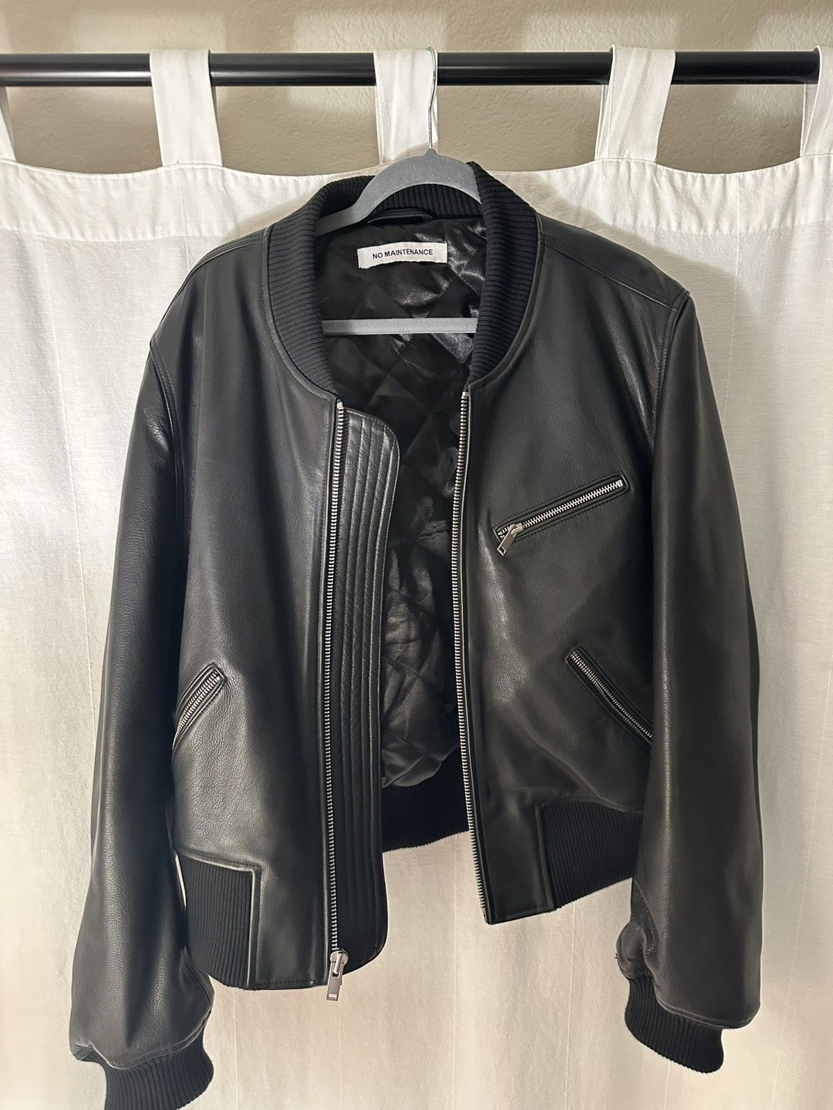 No Maintenance Nappa Calfskin Four-Zip Bomber Jacket | Grailed
