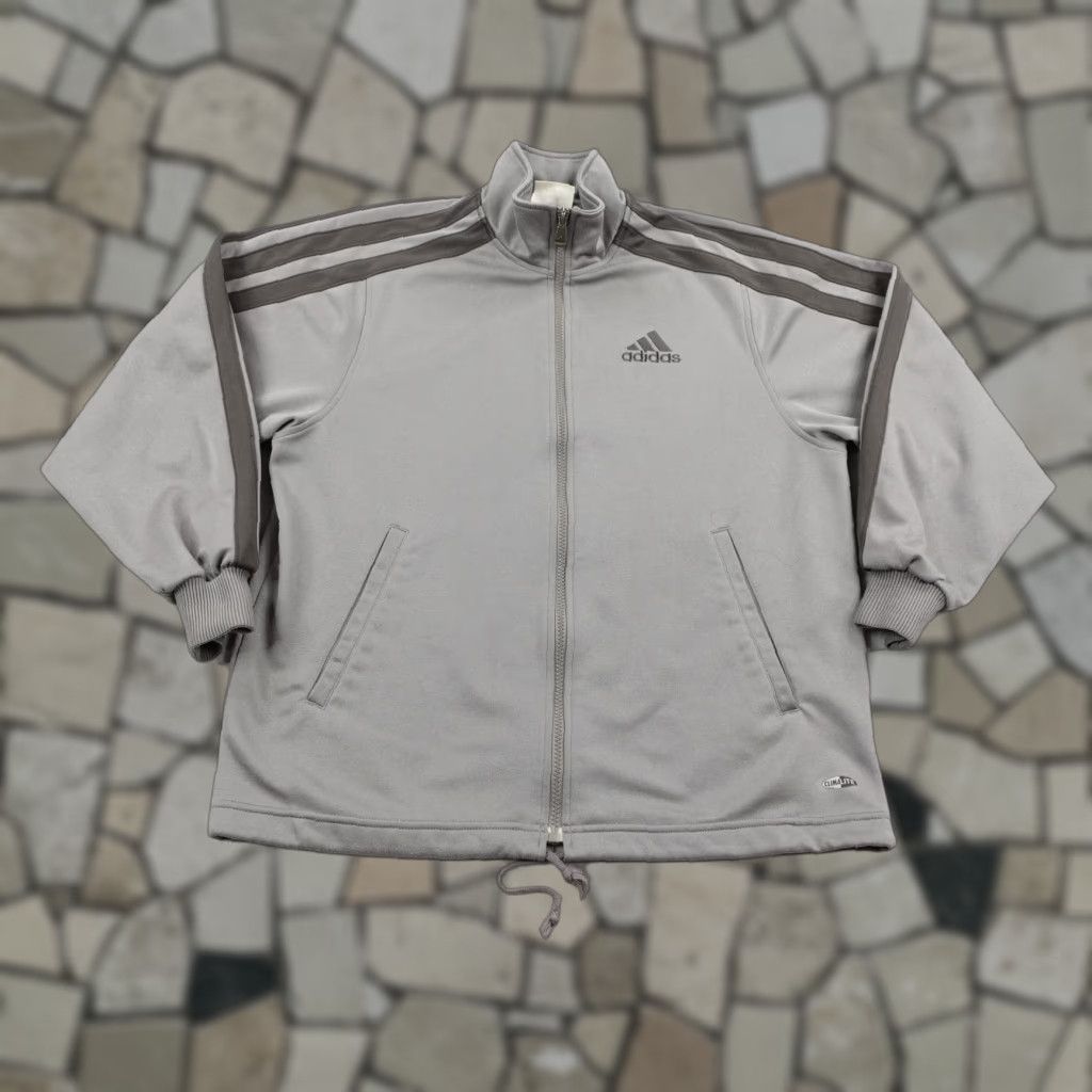 Adidas VINTAGE Adidas Jacket Mens Small Gray Climalite Track Coat Full Zip Up 3 Stripe Jacket Size US S / EU 44-46 / 1 - 1 Thumbnail
