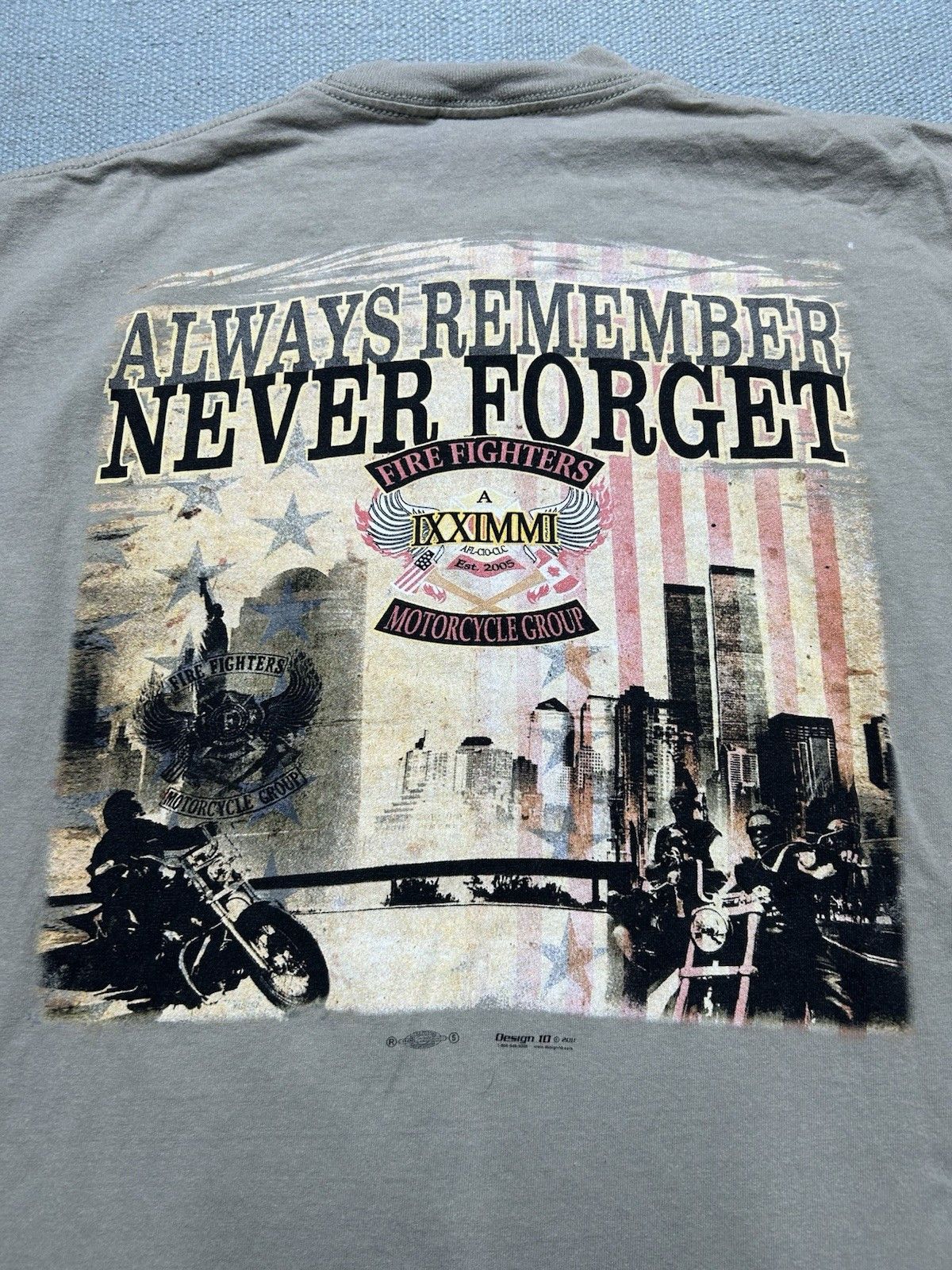Vintage Vtg t shirt firefighters motorcycle grou twin towers Union L Size US L / EU 52-54 / 3 - 5 Thumbnail