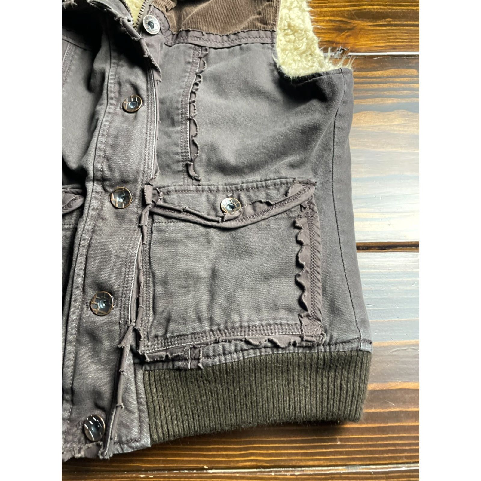 Vintage Maurices Jacket Women's Medium Brown Vest Faux Fur - Jacket, Basic Jacket, Casual, Regular Fit, Button Zip Closure, Short, Solid, Velvet? Size M / US 6-8 / IT 42-44 - 3 Thumbnail