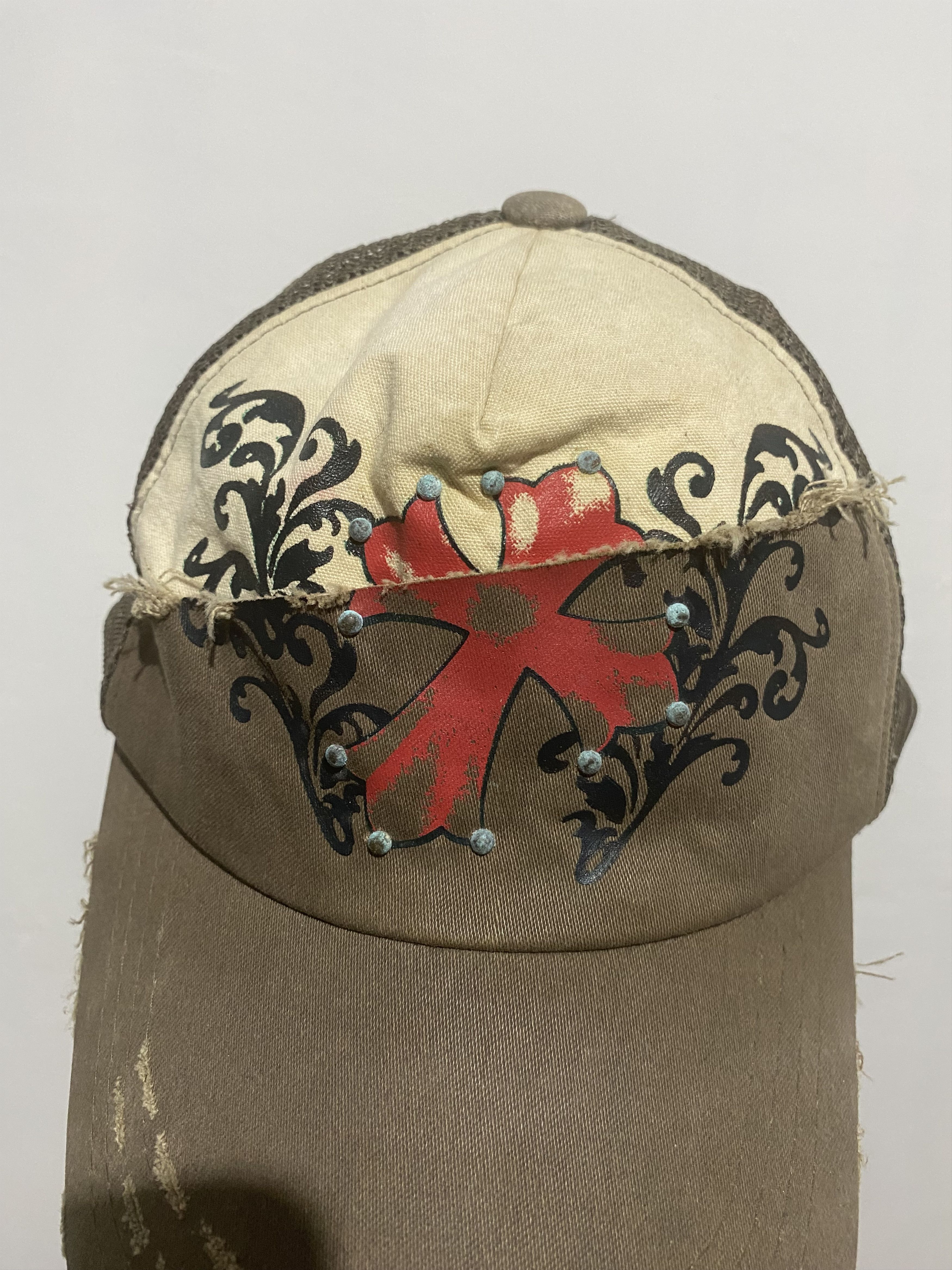 If Six Was Nine × Japanese Brand Y2K Poem Trucker Hats distressed cut out Size ONE SIZE - 2 Thumbnail
