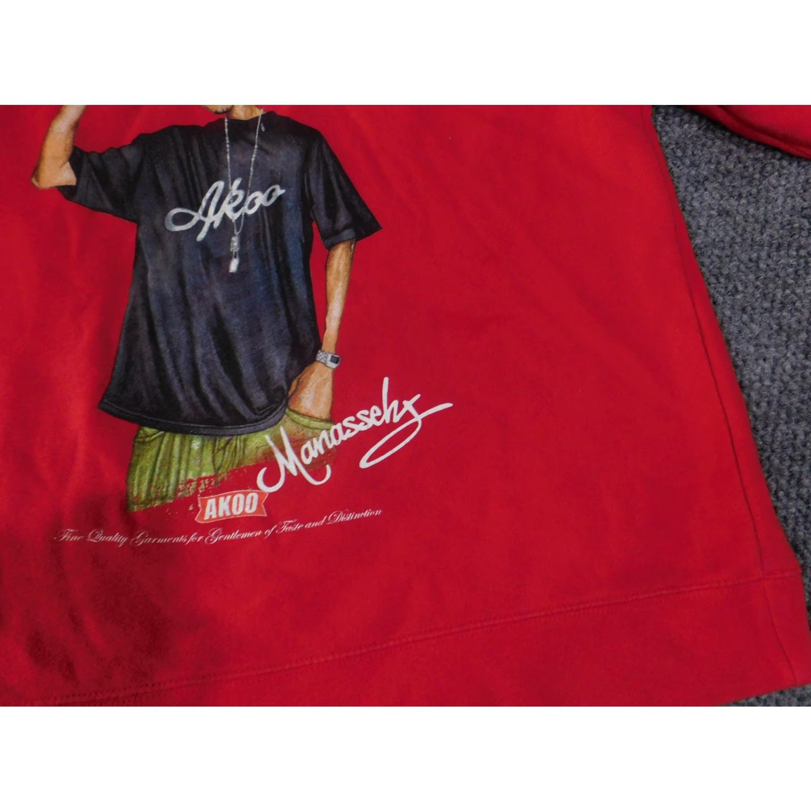 Vintage VINTAGE AKOO Mens Medium Red Manasseh Crewneck Graphic Pullover Pray or Prey YR16 Pullover Crew Neck Size US M / EU 48-50 / 2 - 3 Thumbnail