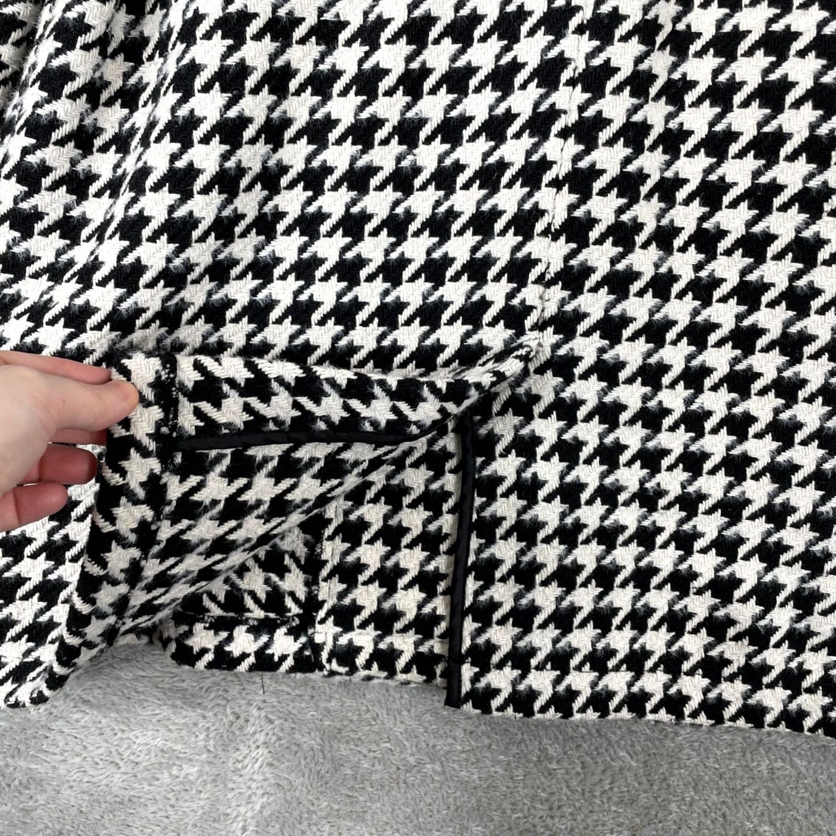 Doublet Alice Blue Houndstooth Trench Coat Women Medium Black White Double Breasted Belt Size M / US 6-8 / IT 42-44 - 7 Thumbnail