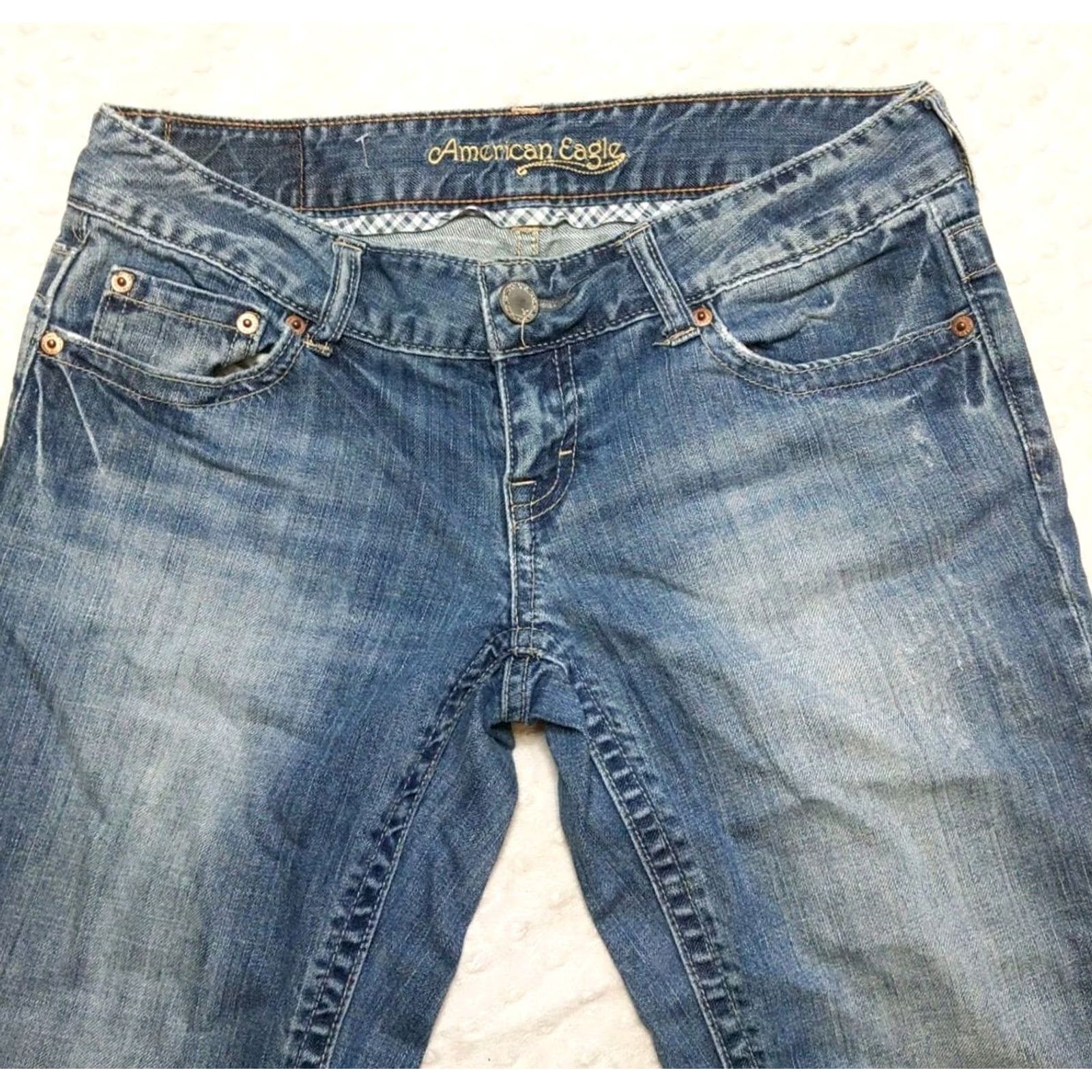 American Eagle Outfitters American Eagle Outfitters Jeans Womens Artist 5-Pocket Denim Straight Mid Rise Dark Blue 30x19 (8) Cotton Spandex XS? Size 30" / US 8 / IT 44 - 4 Thumbnail
