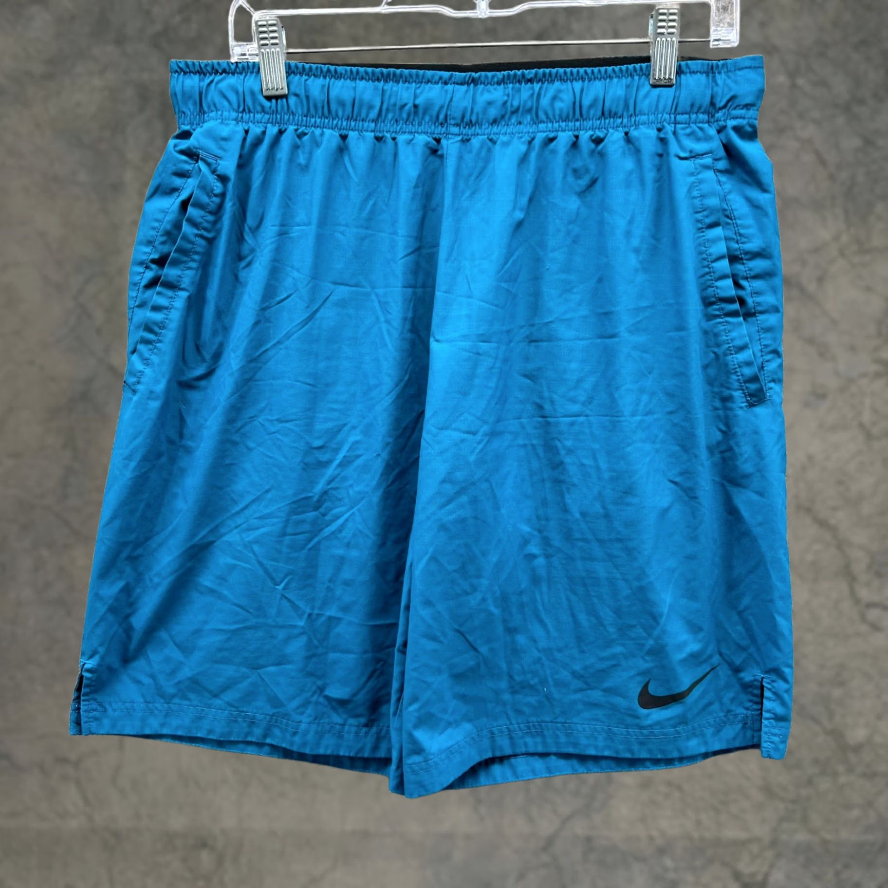 Nike Nike Shorts Men Large Adult Blue Athletic Running Dri-FIT Polyester Swoosh Lined Size US 33 - 1 Thumbnail