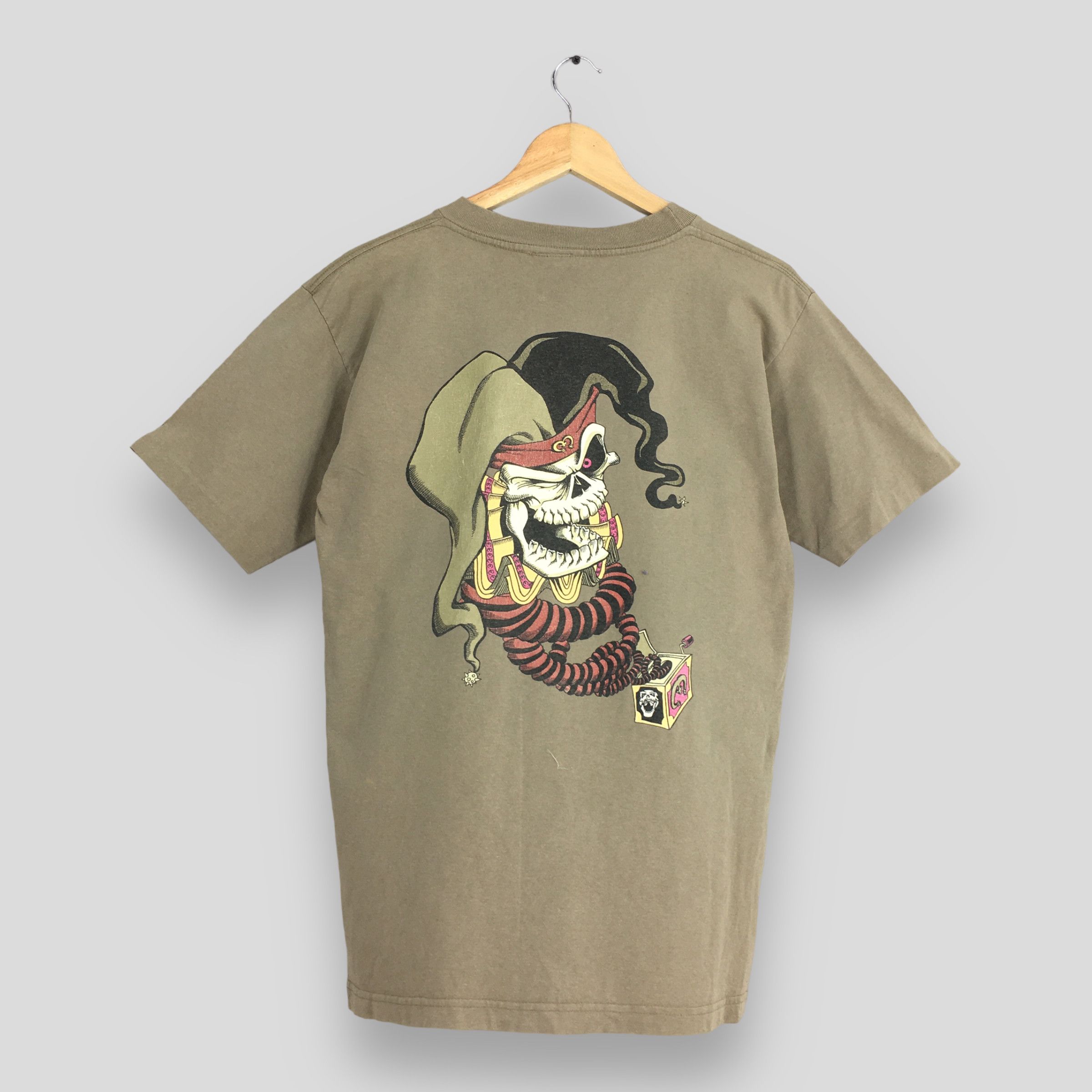 Bullhead Denim Co. Vintage Bullhead Brown Creepy Skull Clown T shirt Medium Size US M / EU 48-50 / 2 - 1 Thumbnail